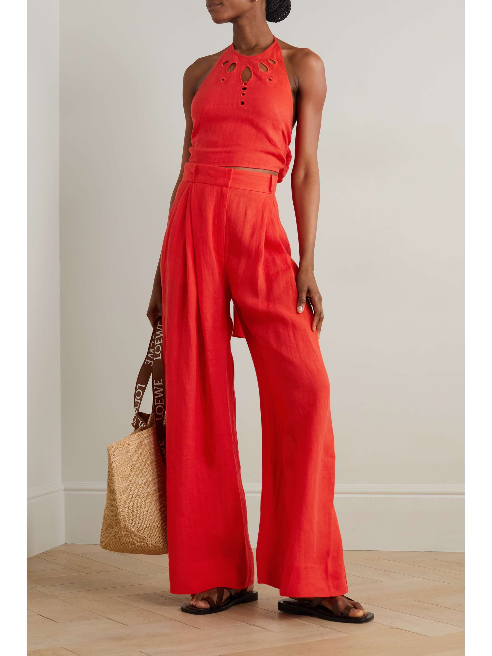 Three Graces London's clothes are all made using fabrics that feel amazing against the skin - you'll find only the finest natural fibers in its collections. Cut from European linen, these 'Molly' pants have billowing, wide legs and sit high on the waist. They'll look lovely with the matching top