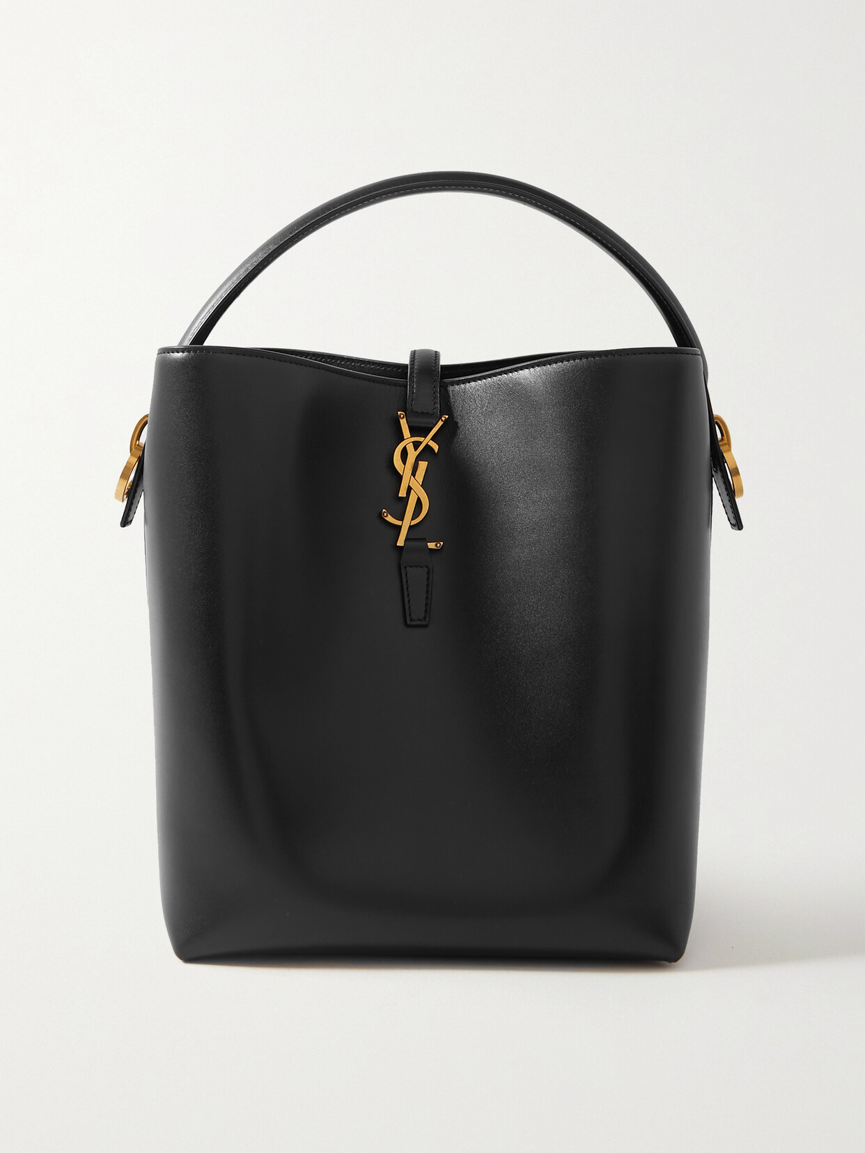 Saint Laurent Le 24 Leather Bucket Bag In Black