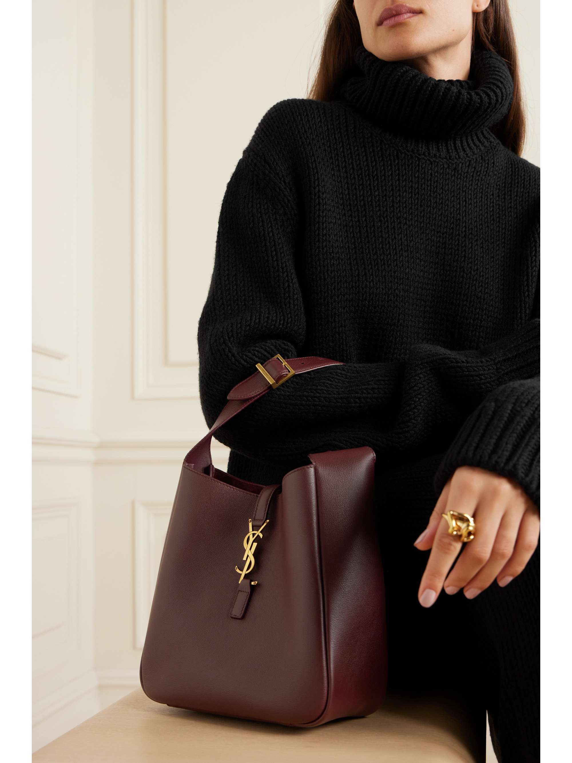 Saint Laurent Mini Niki shoulder bag in burgundy red