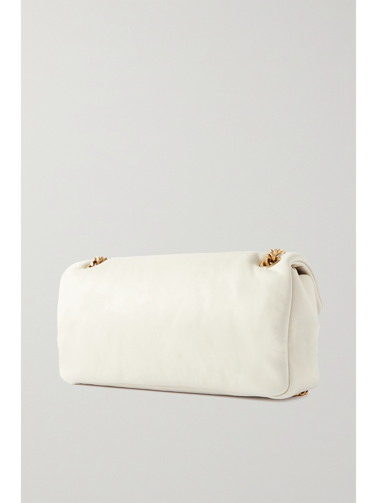 Shop Saint Laurent Calypso Padded Leather Shoulder Bag In White