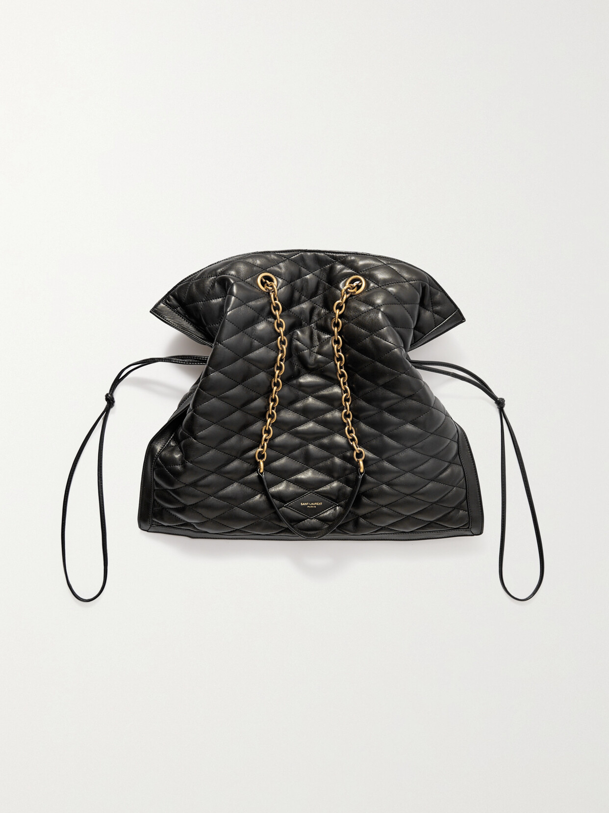 SAINT LAURENT - Quilted Leather Drawstring Shoulder Bag - Black