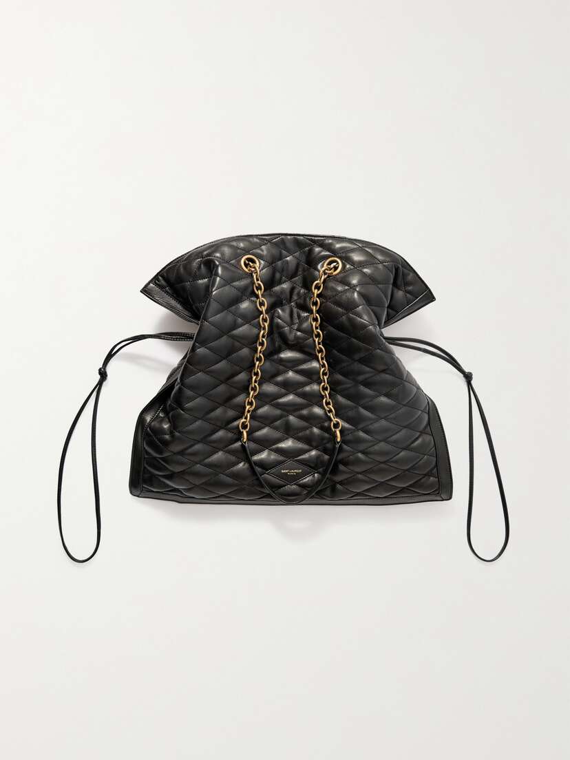 Saint Laurent Quilted Leather Drawstring Shoulder Bag