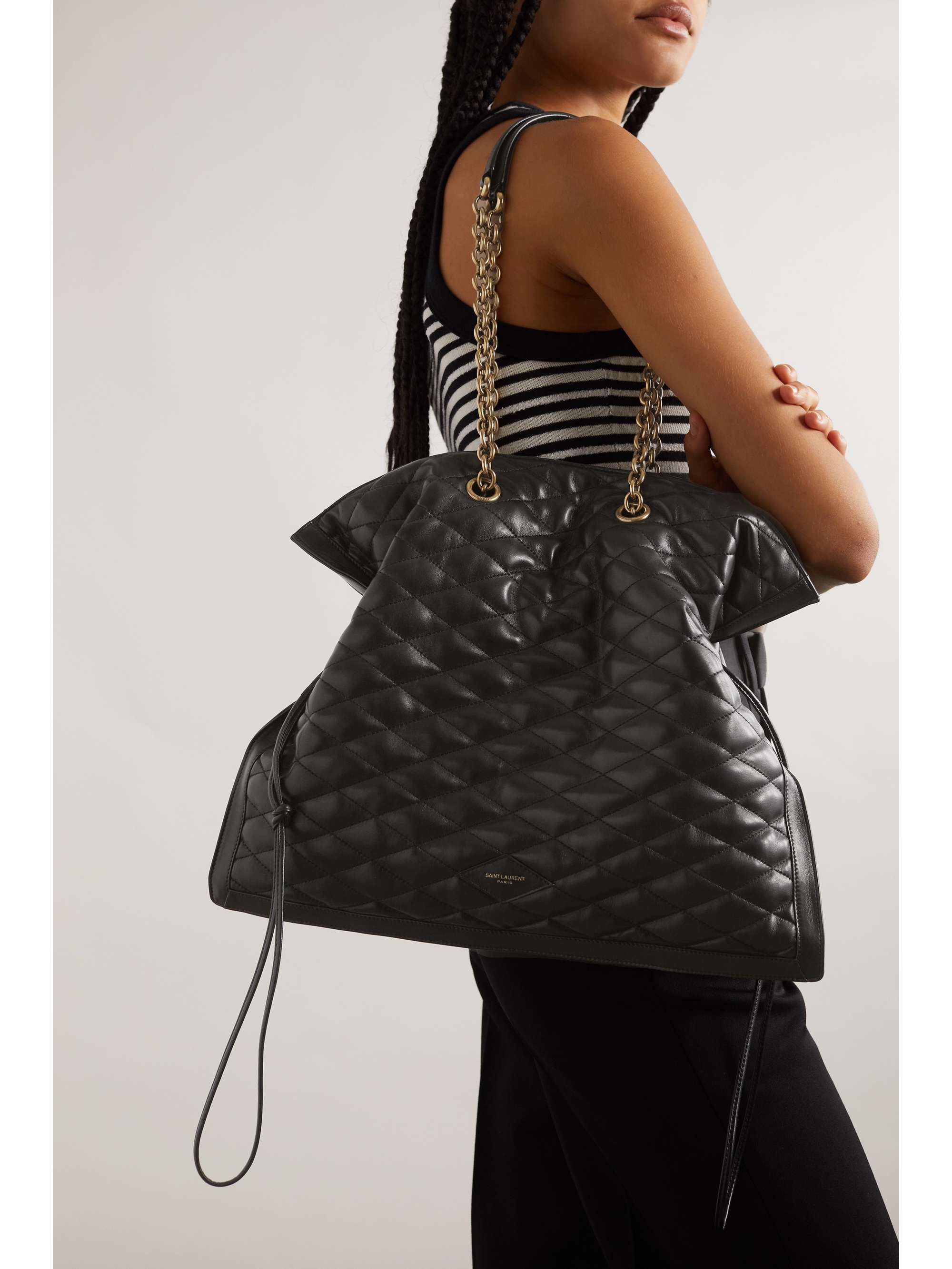 SAINT LAURENT Quilted leather drawstring shoulder bag | NET-A-PORTER