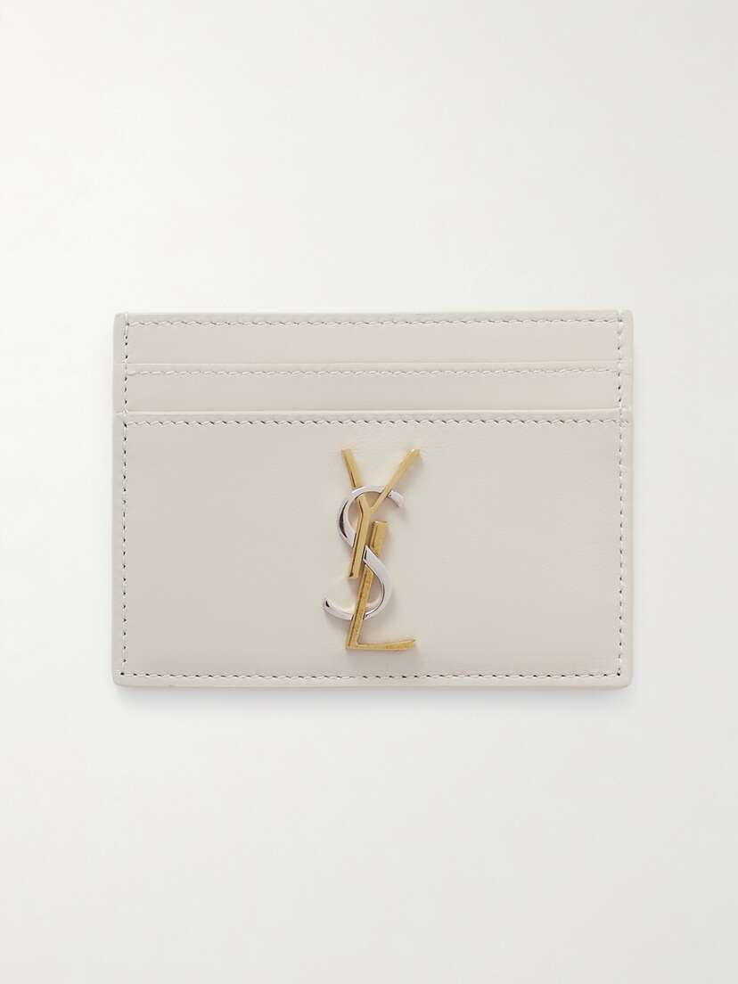Saint Laurent Cassandre Embellished Leather Cardholder