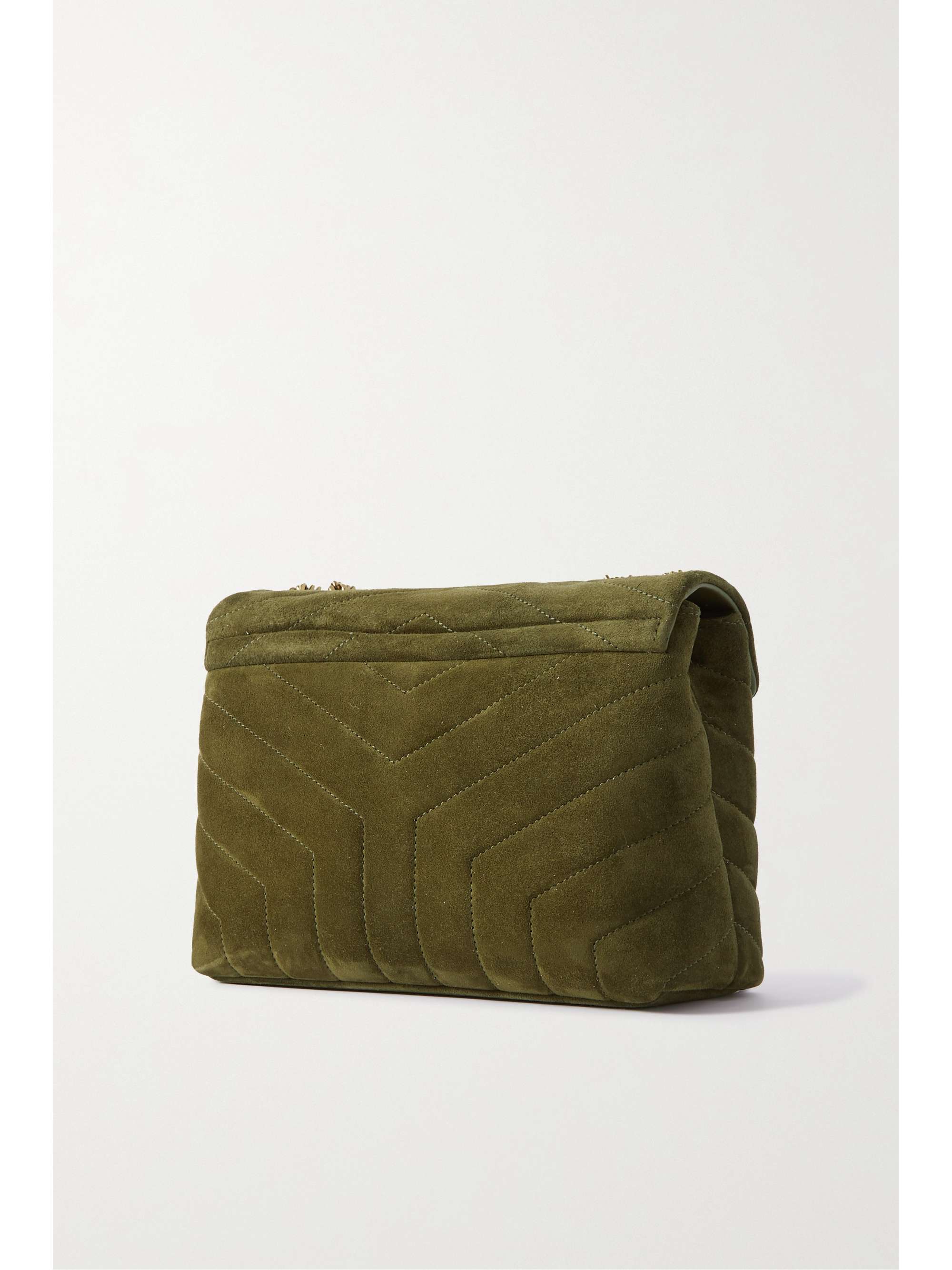 SAINT LAURENT Loulou small quilted suede shoulder bag NETAPORTER