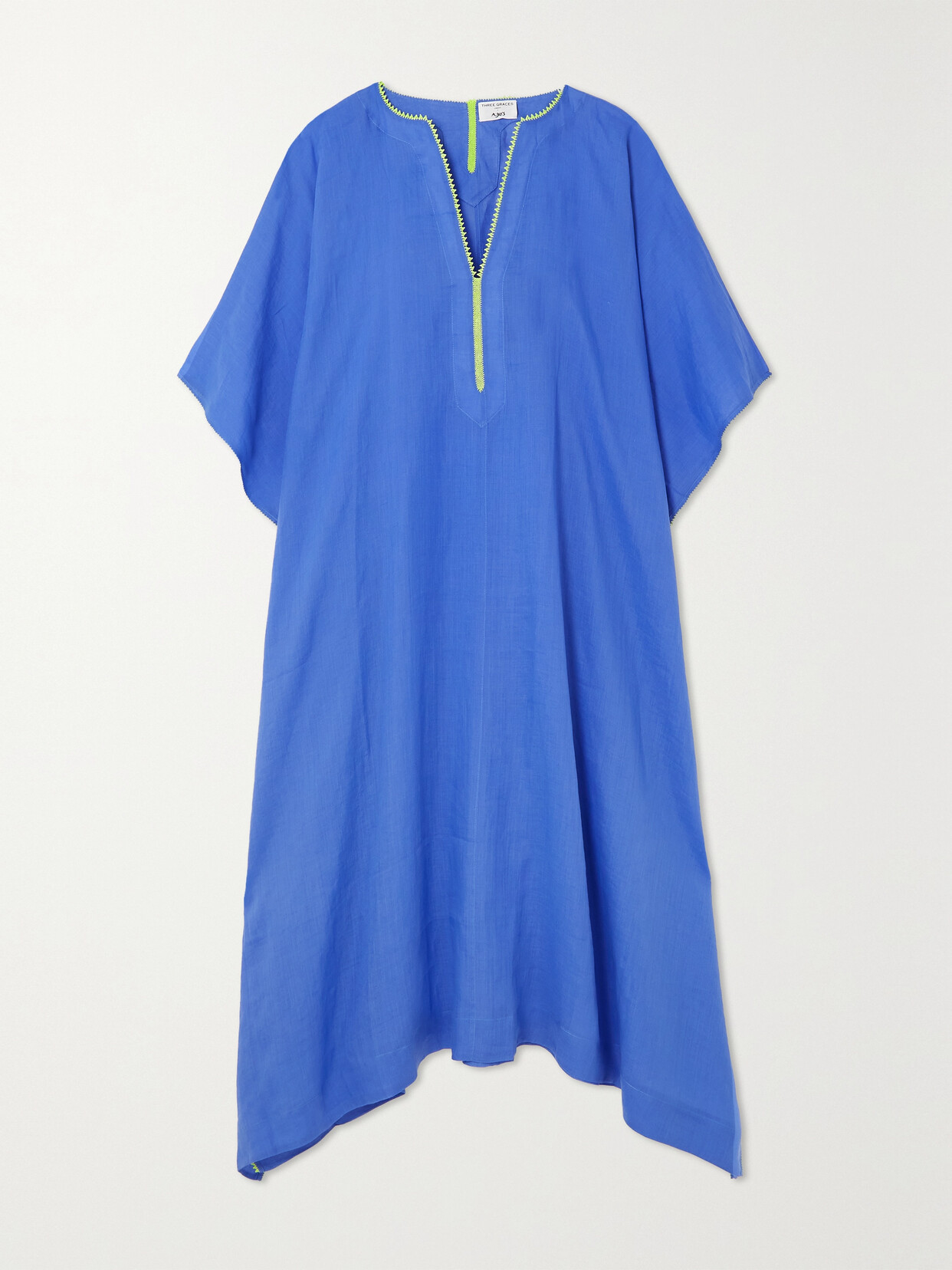 Three Graces London Gertrude Embroidered Ramie Kaftan