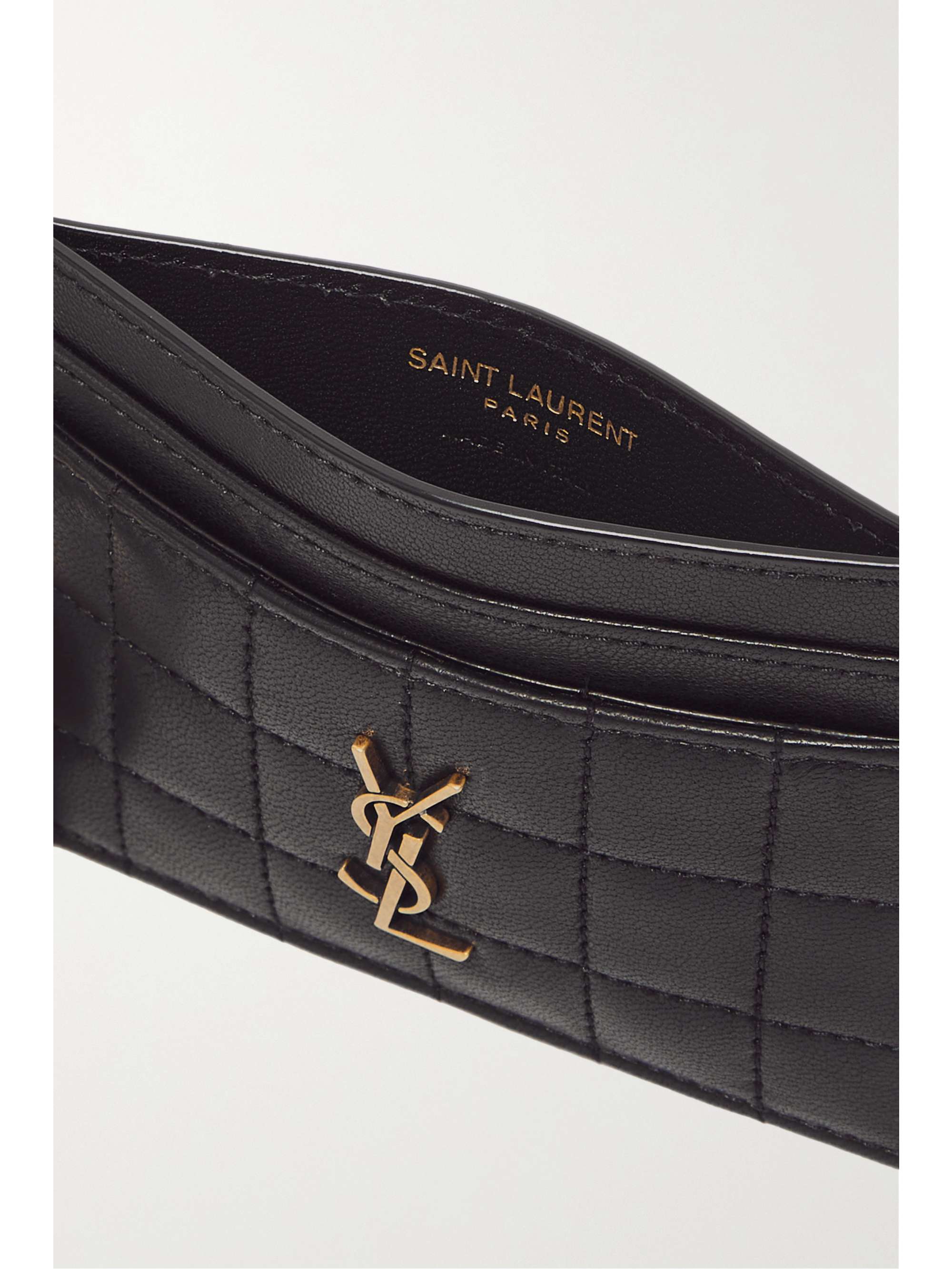 SAINT LAURENT Cassandre matelass quilted leather cardholder NET