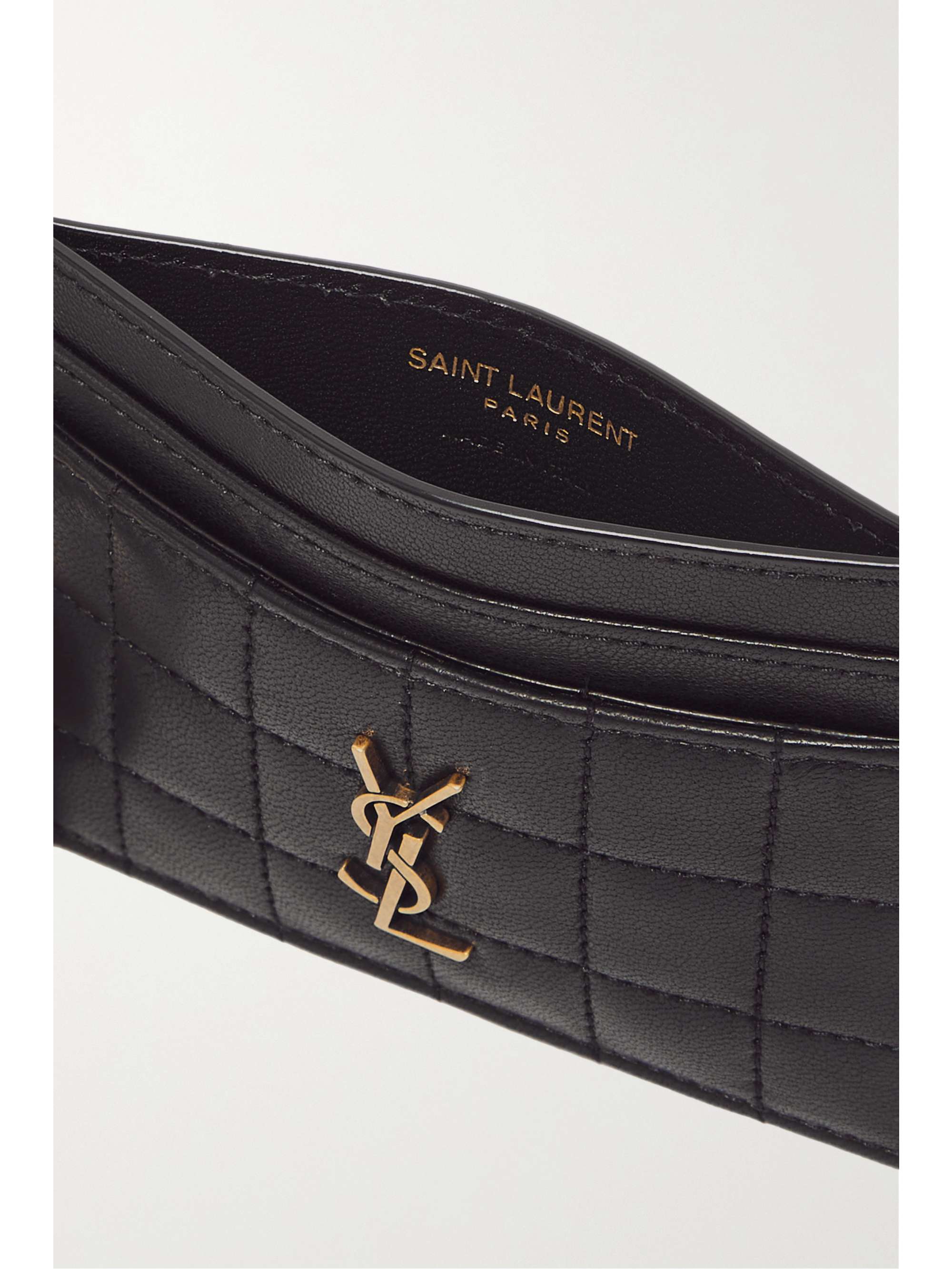 Cassandre Matelasse Leather Card Holder in Black - Saint Laurent