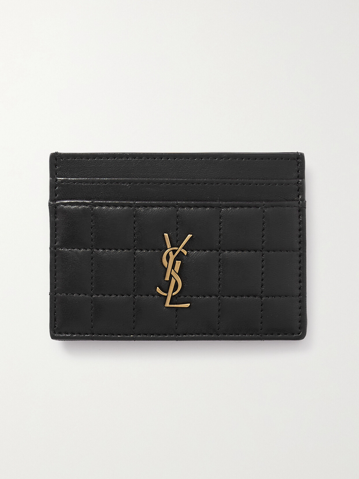 SAINT LAURENT - Cassandre Matelassé Quilted Leather Cardholder - Black