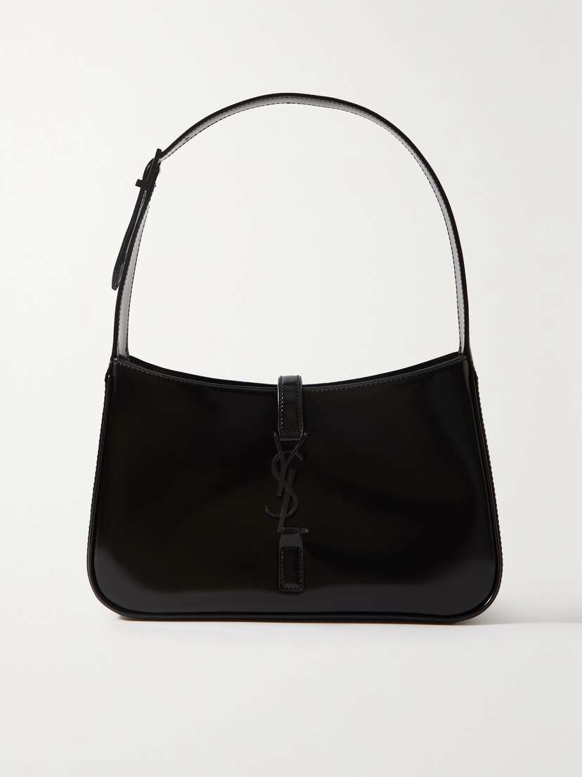 Saint Laurent Le 5 À 7 Glossed-leather Shoulder Bag