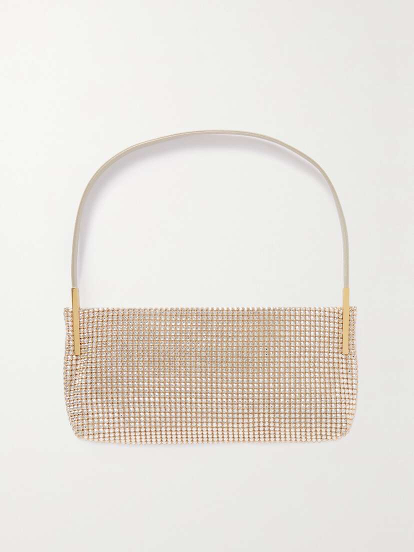 Saint Laurent Suzanne Crystal-embellished Satin Shoulder Bag