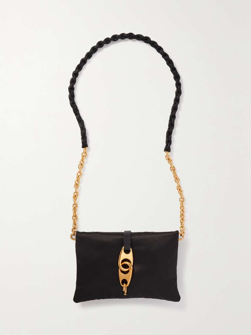 Tom Ford Pillow Carine Small Embellished Leather-trimmed Satin Shoulder Bag