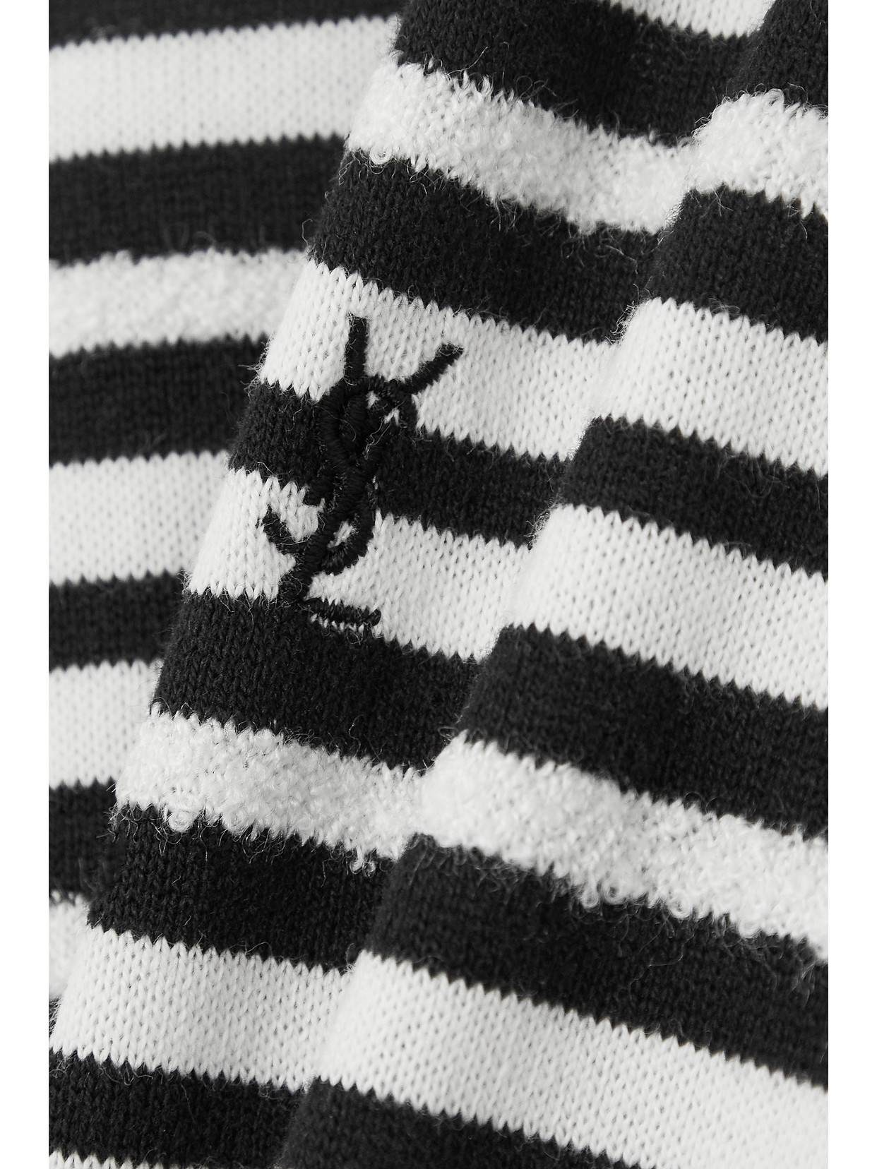 Saint Laurent Monogram-embroidered Stripe Tank Top In Black