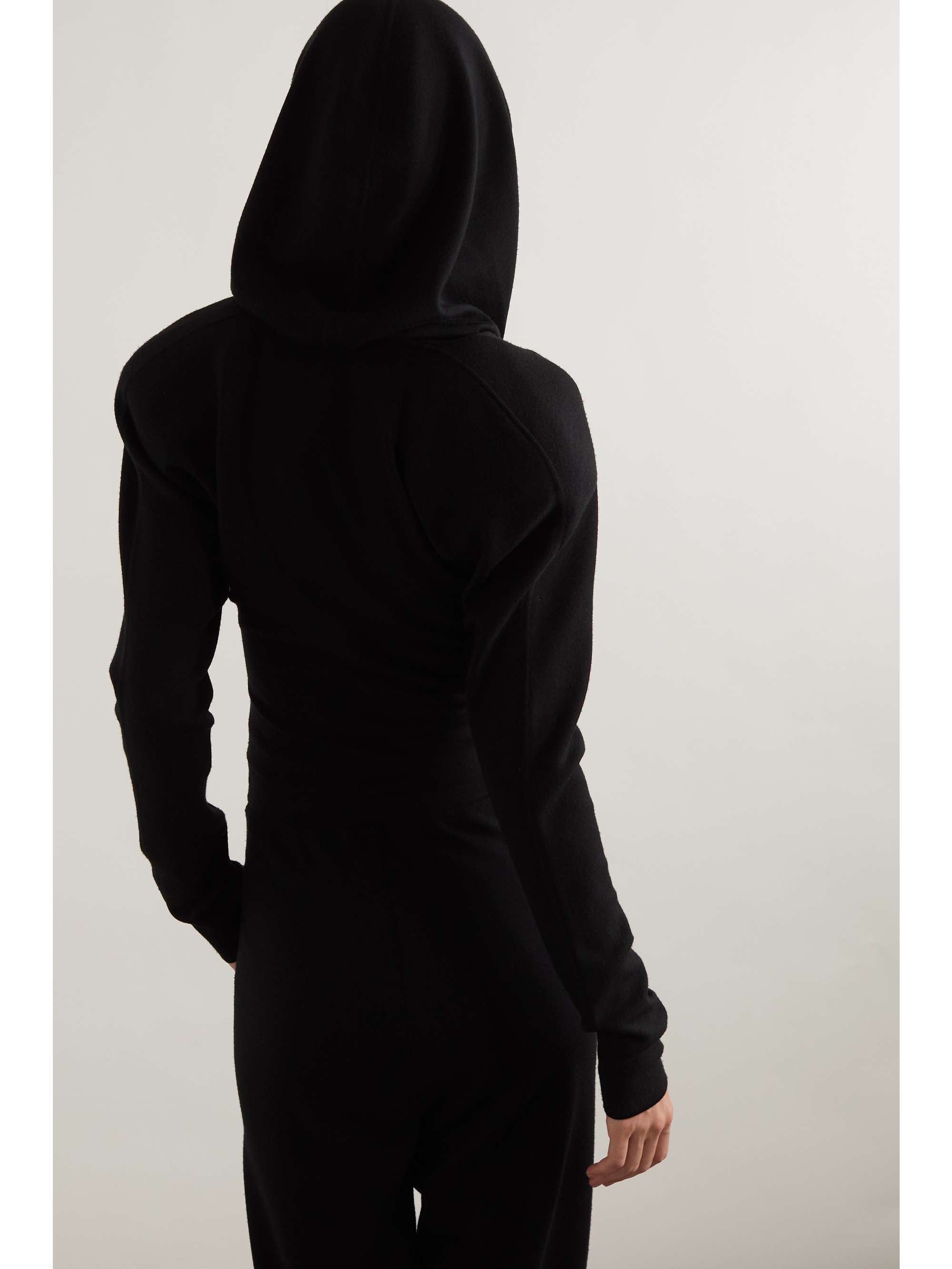 SAINT LAURENT Cropped twistfront wool hoodie NETAPORTER