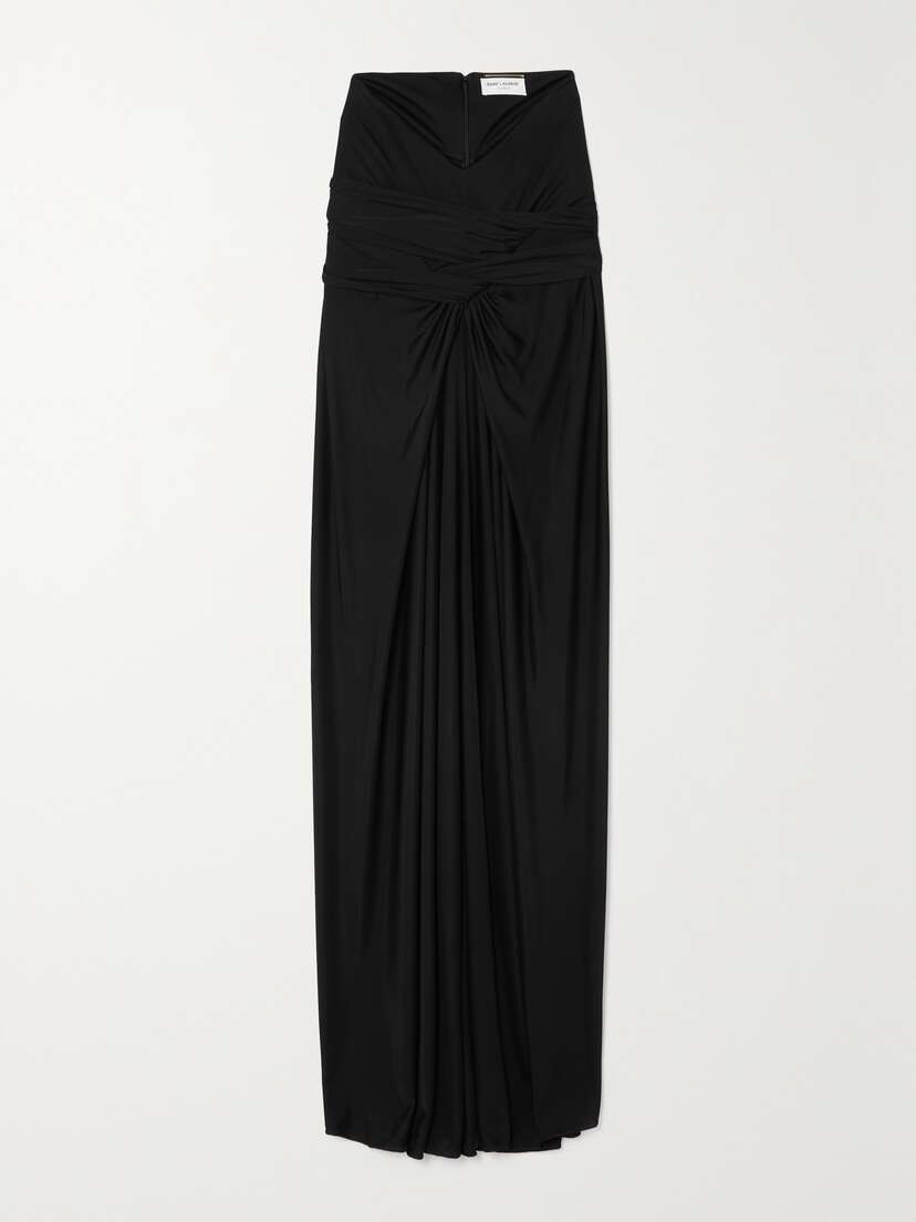 SAINT LAURENT Twisted Knitted Maxi Skirt