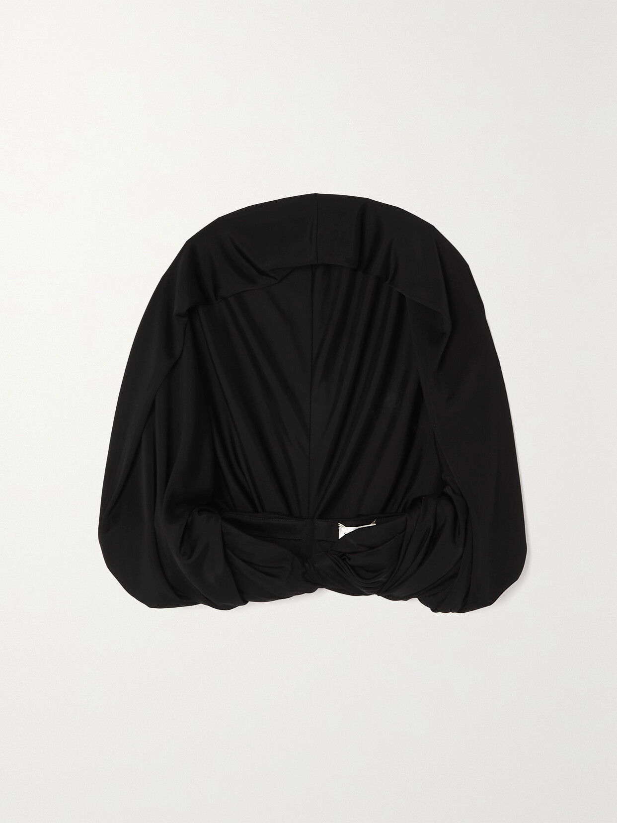 SAINT LAURENT Hooded Twist-front Stretch-jersey Top - Black