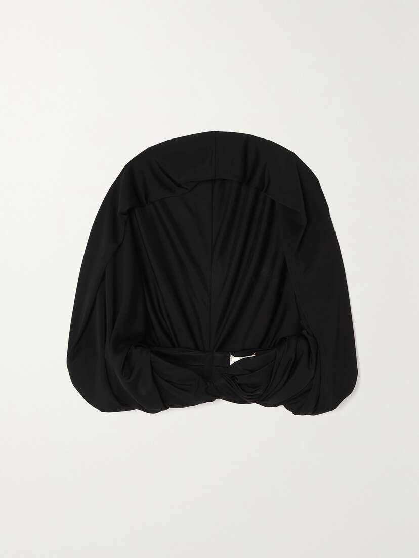 SAINT LAURENT Hooded Twist-front Stretch-jersey Top