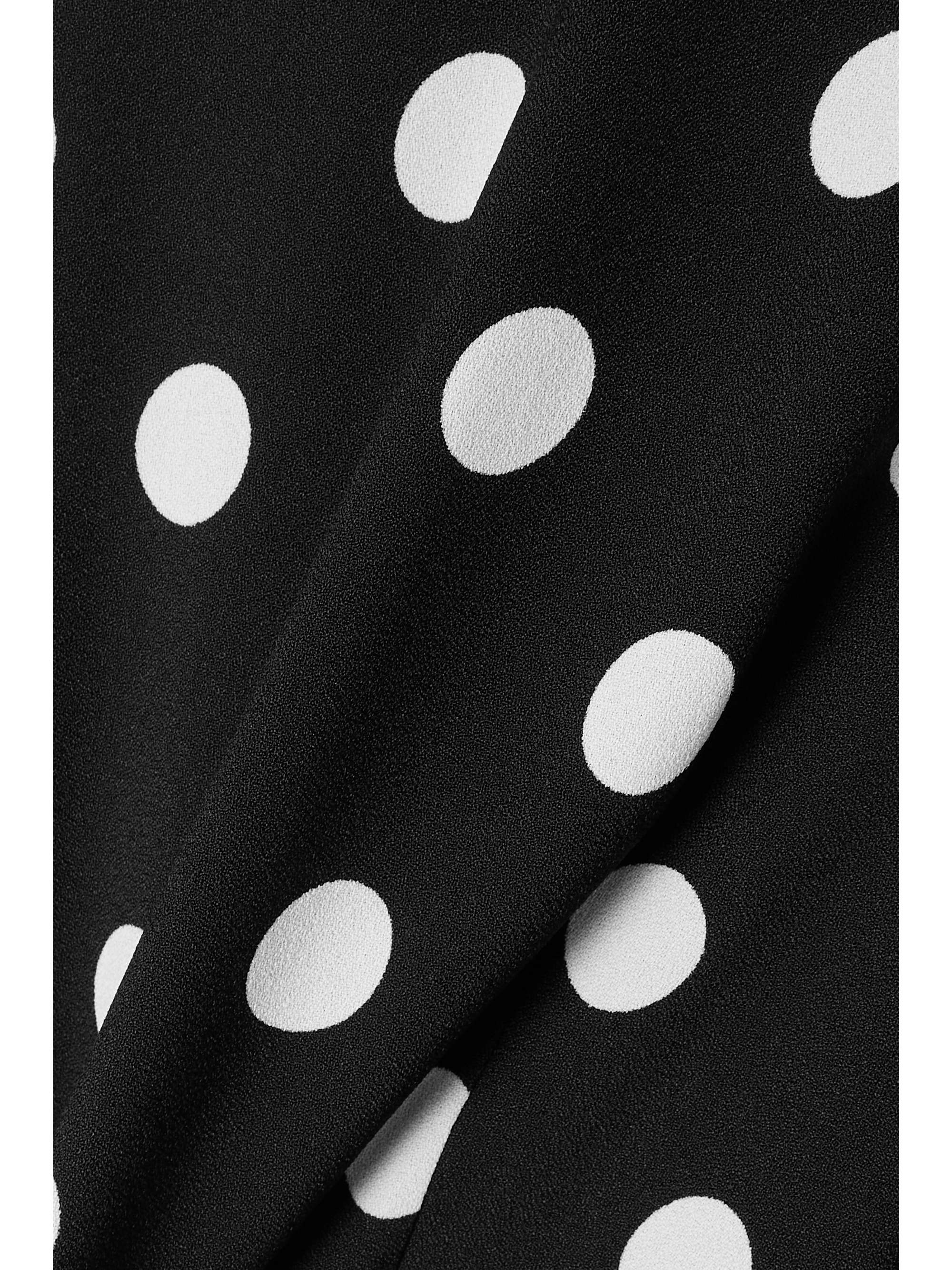 SAINT LAURENT Mini-robe dos ouvert en crêpe à pois