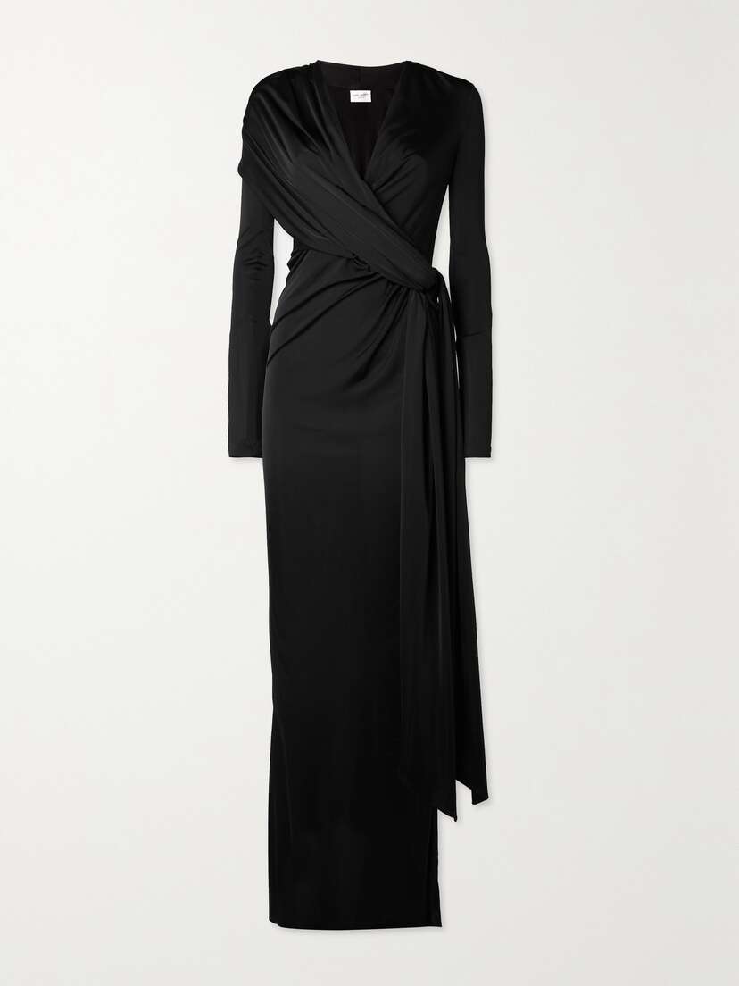 SAINT LAURENT Draped Satin-jersey Gown