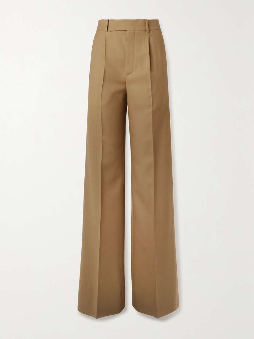 Saint Laurent Pleated Wool-twill Straight-leg Pants