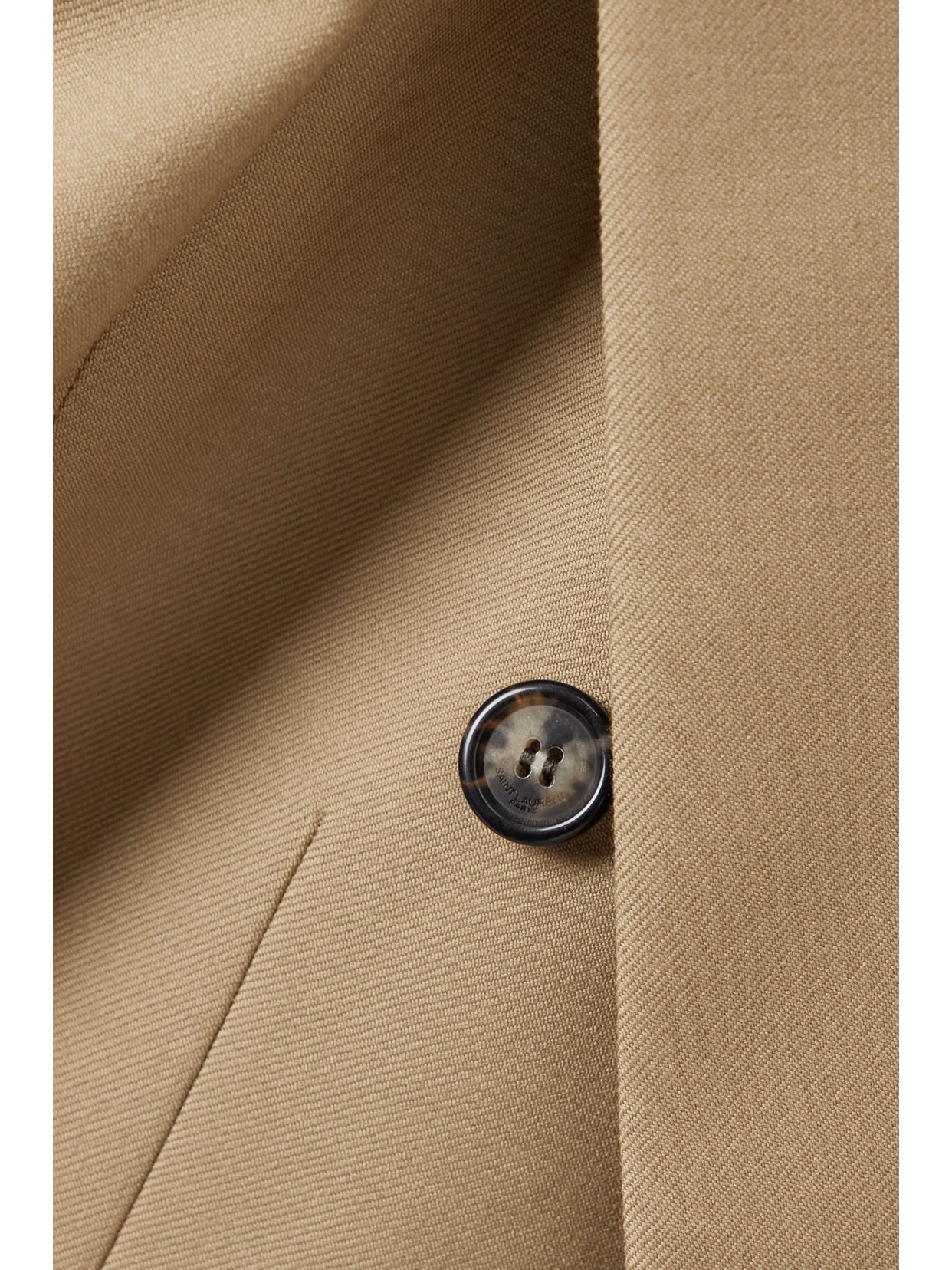 Saint Laurent Wool Gabardine Blazer In Neutrals