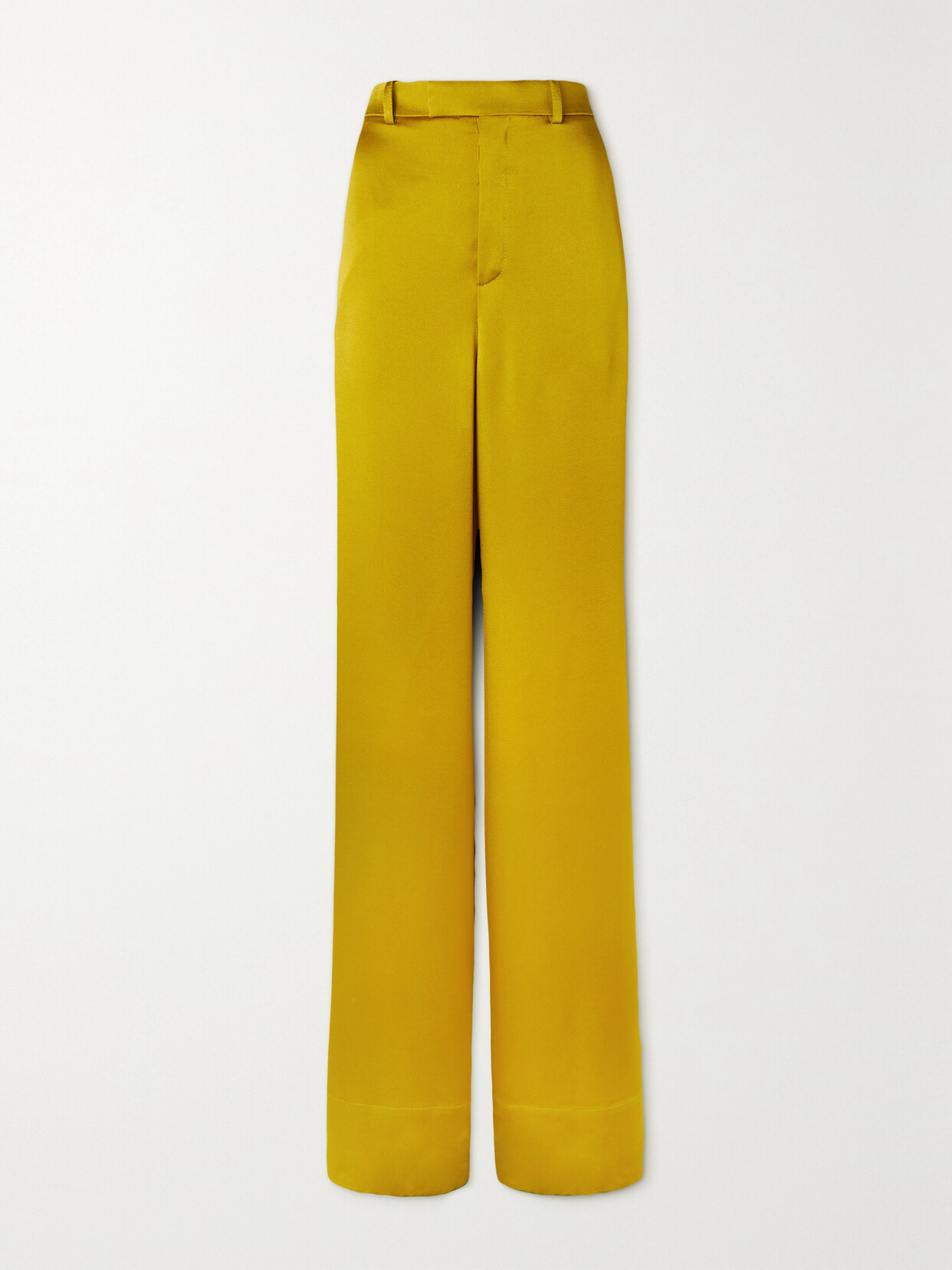 Saint Laurent Satin Wide-leg Pants In Gold