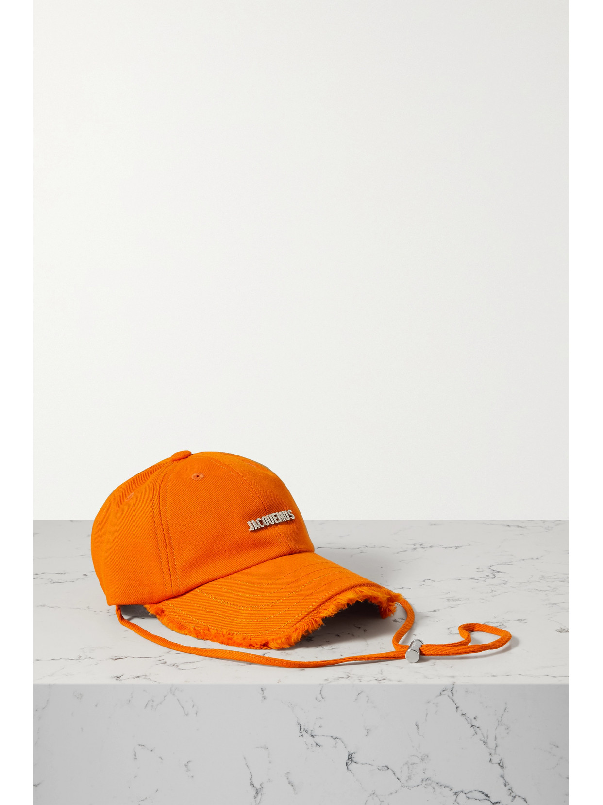 Jacquemus - Artichaut Embellished Frayed Cotton-twill Cap - Orange