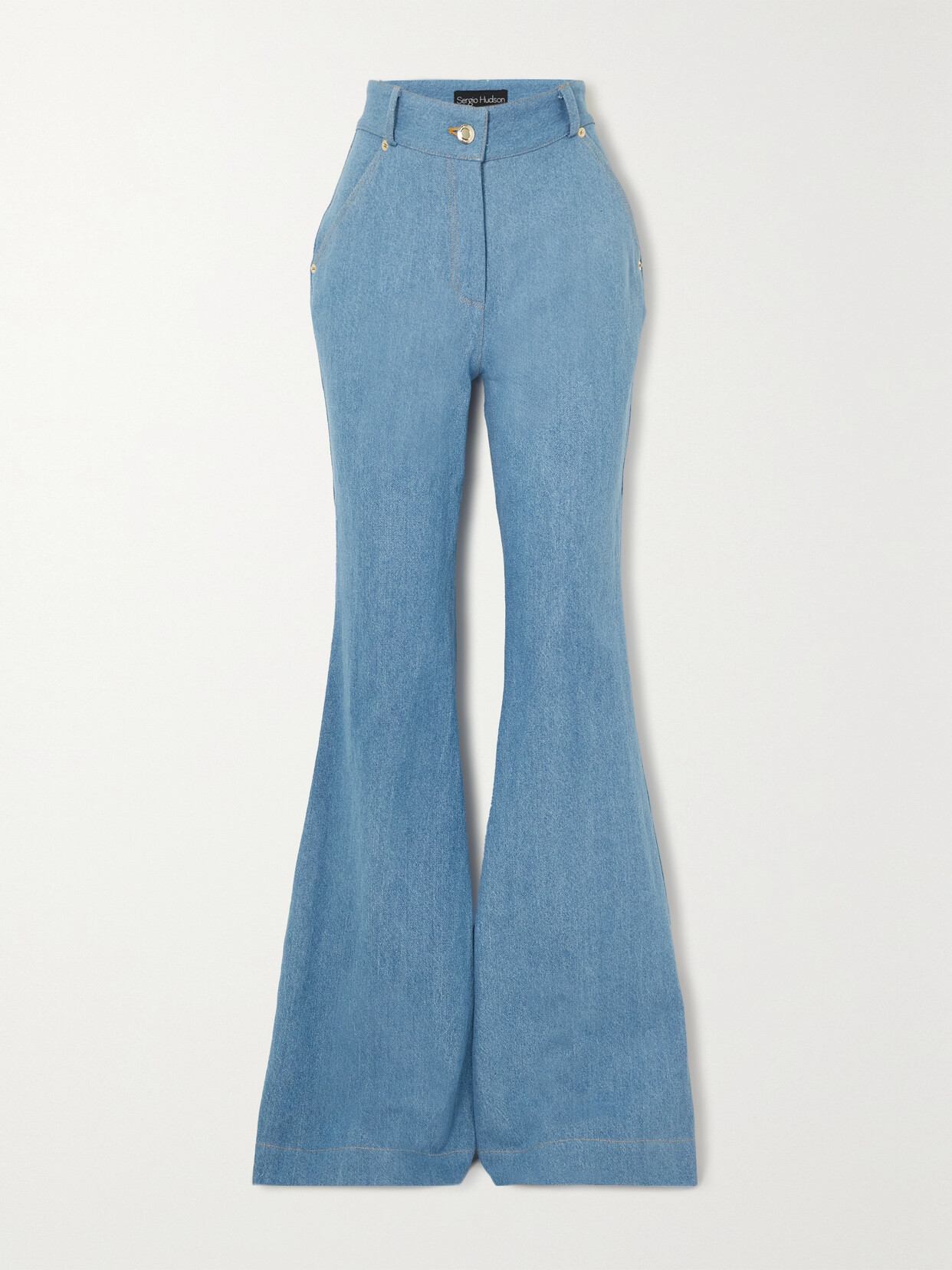 Sergio Hudson - High-rise Flared Jeans - Blue