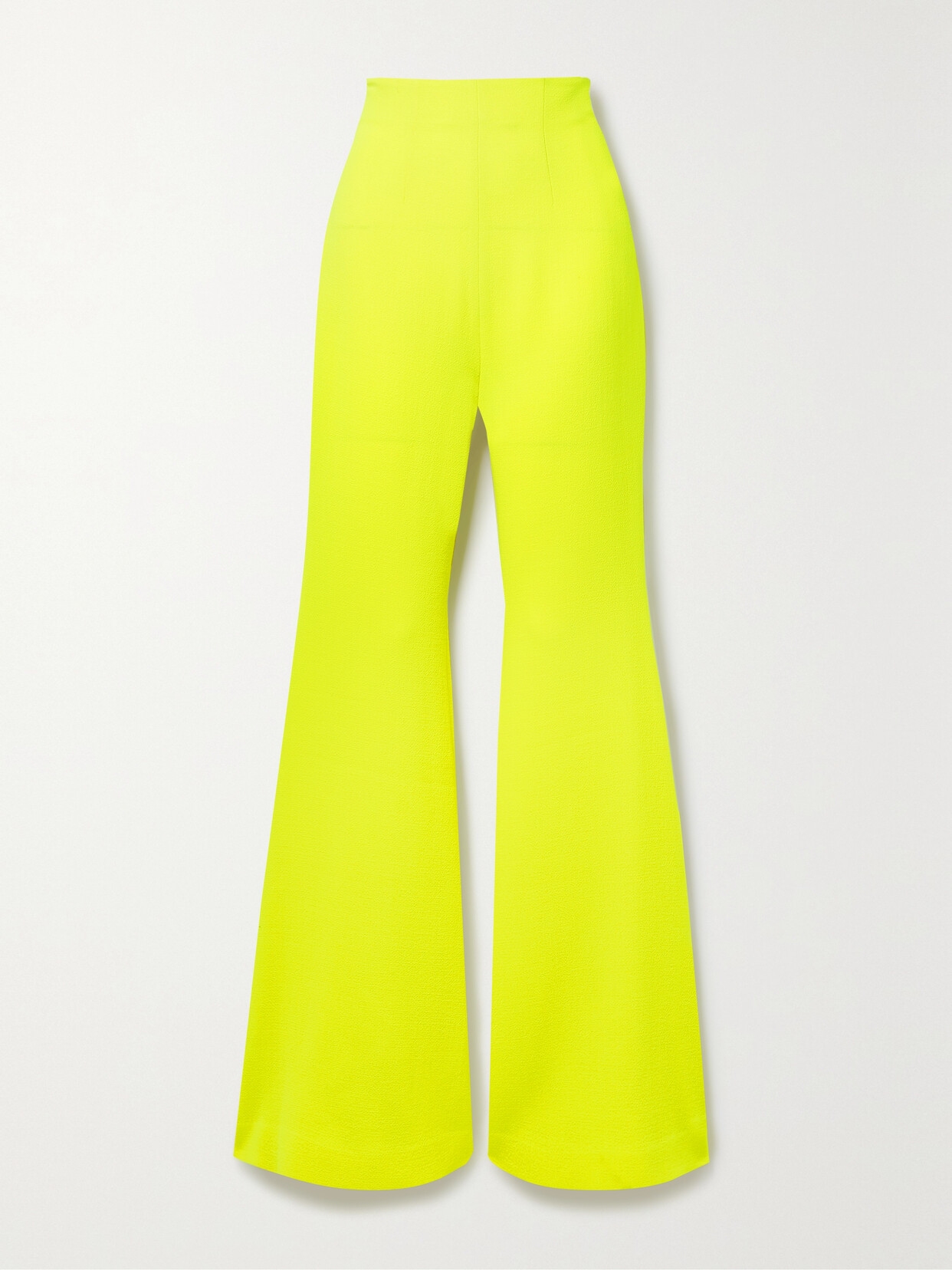 Sergio Hudson - Neon Wool-crepe Flared Pants - Yellow