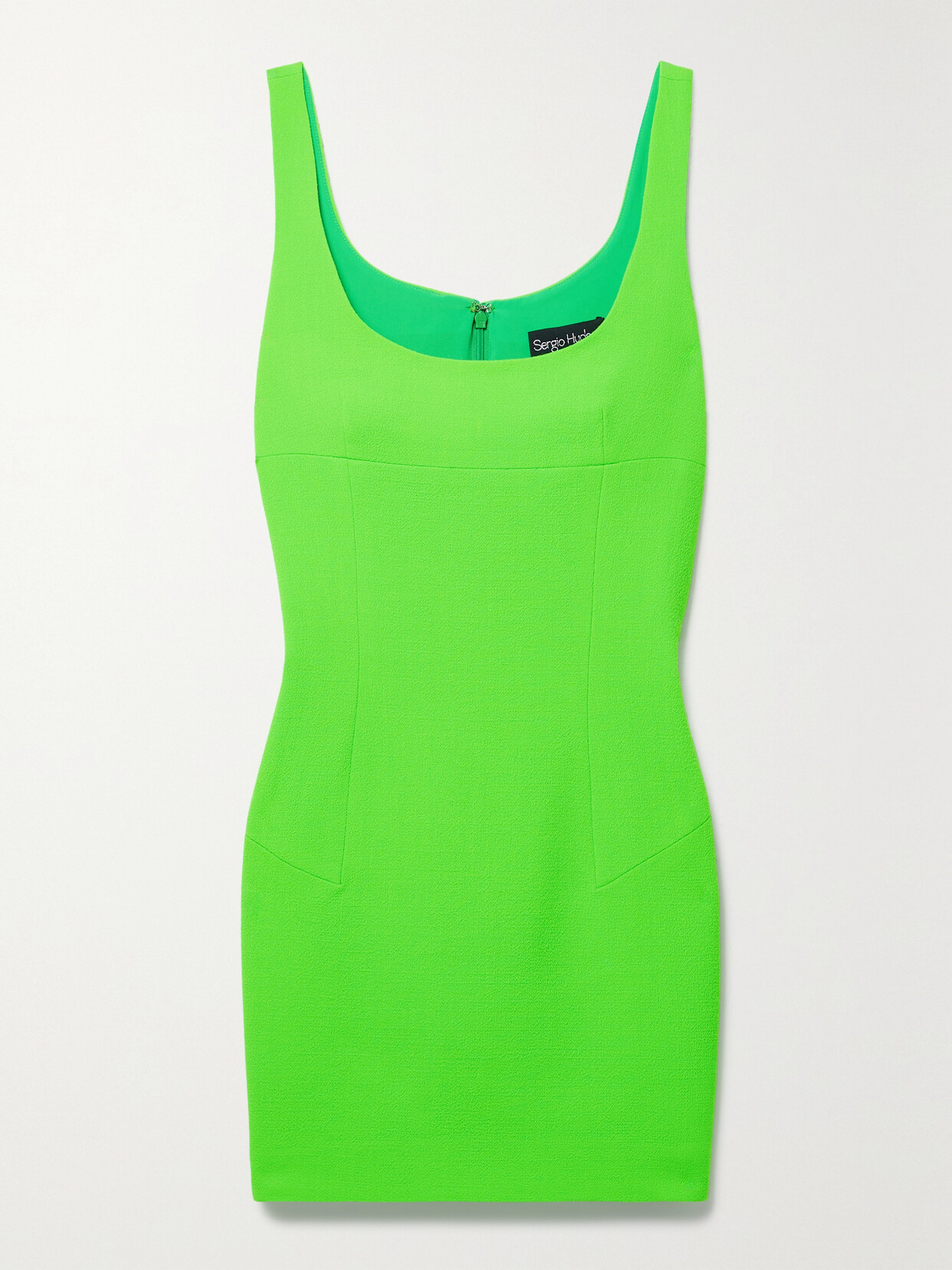 Sergio Hudson - Neon Wool-crepe Mini Dress - Green