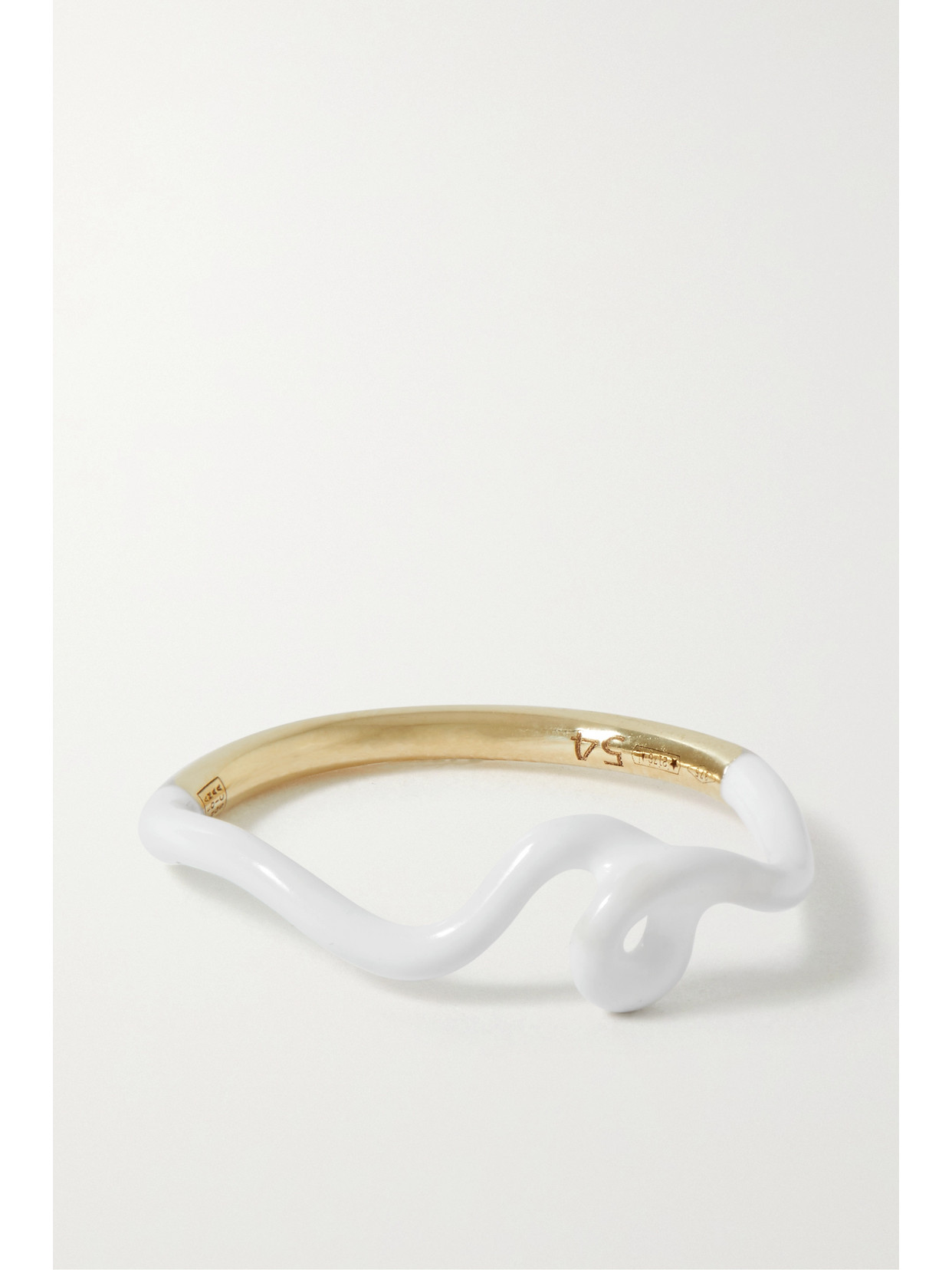 Bea Bongiasca - Wave 9-karat Gold And Enamel Ring - White