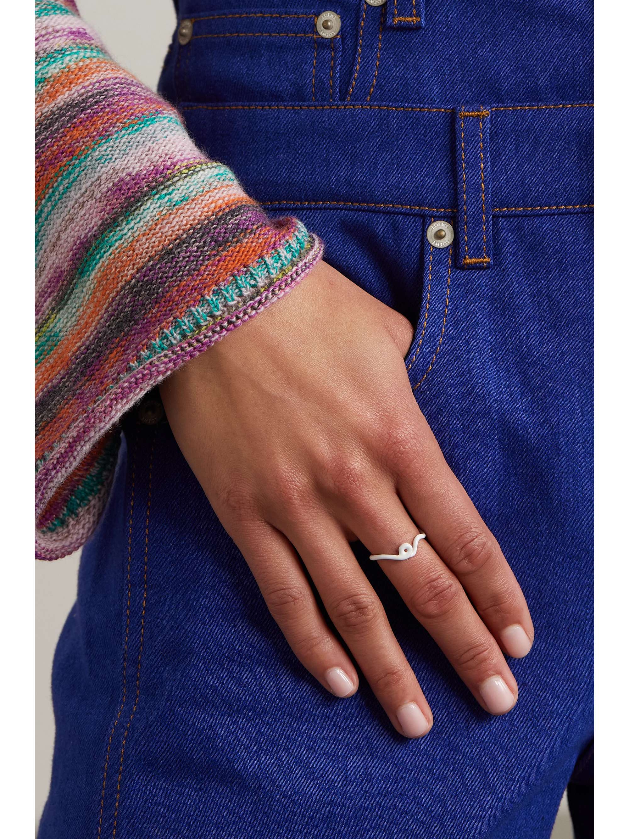 BEA BONGIASCA Wave 9-karat gold and enamel ring