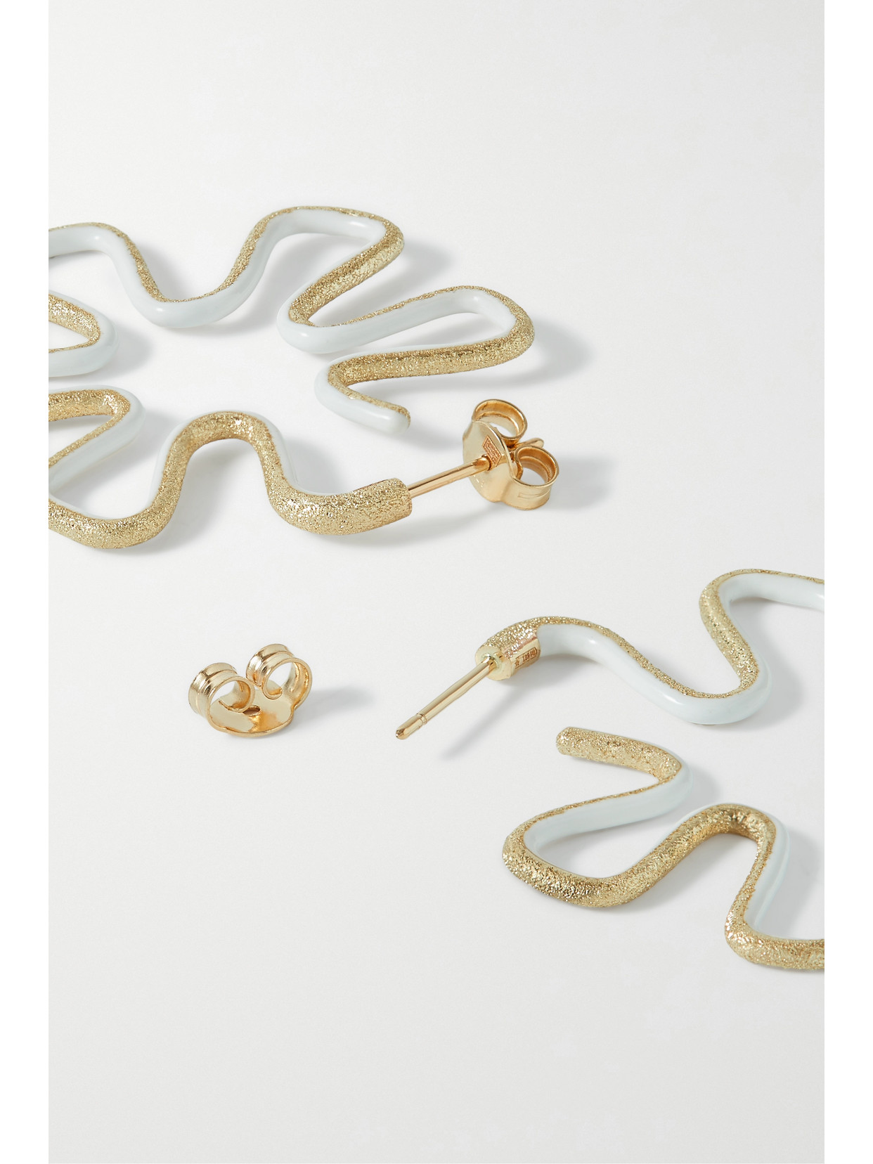 Shop Bea Bongiasca Margherita 9-karat Gold And Enamel Earrings