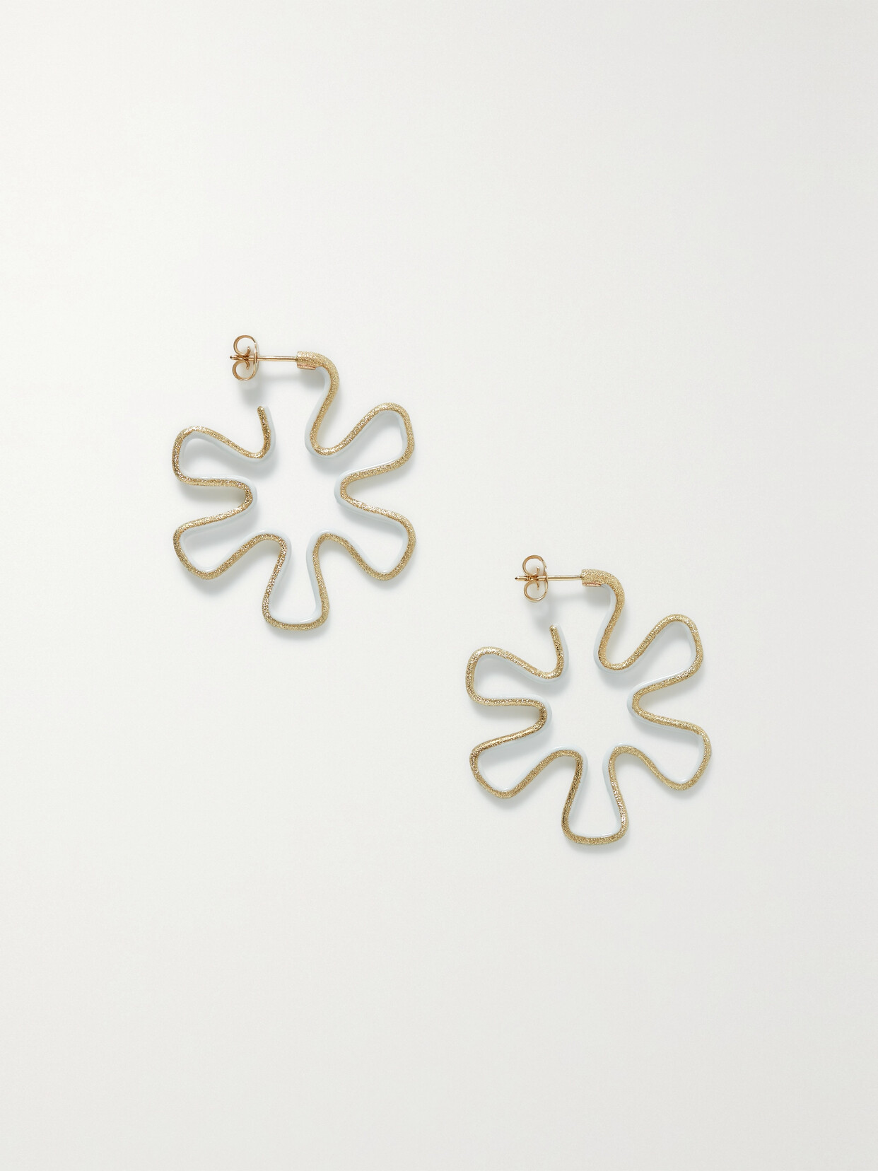 Bea Bongiasca Margherita 9-karat Gold And Enamel Earrings