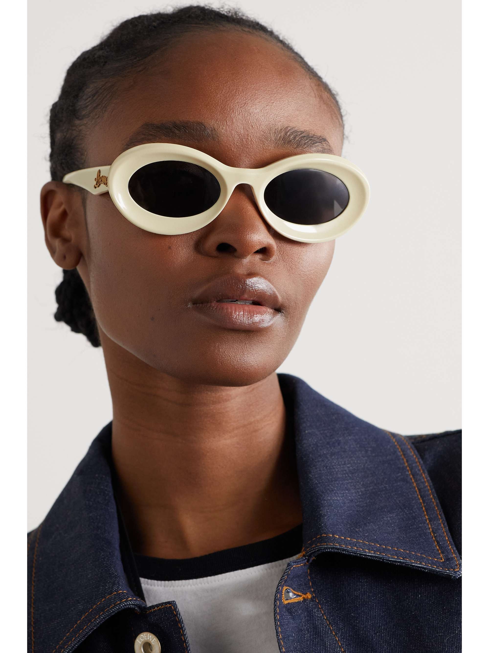 Loop oversized round-frame acetate sunglasses