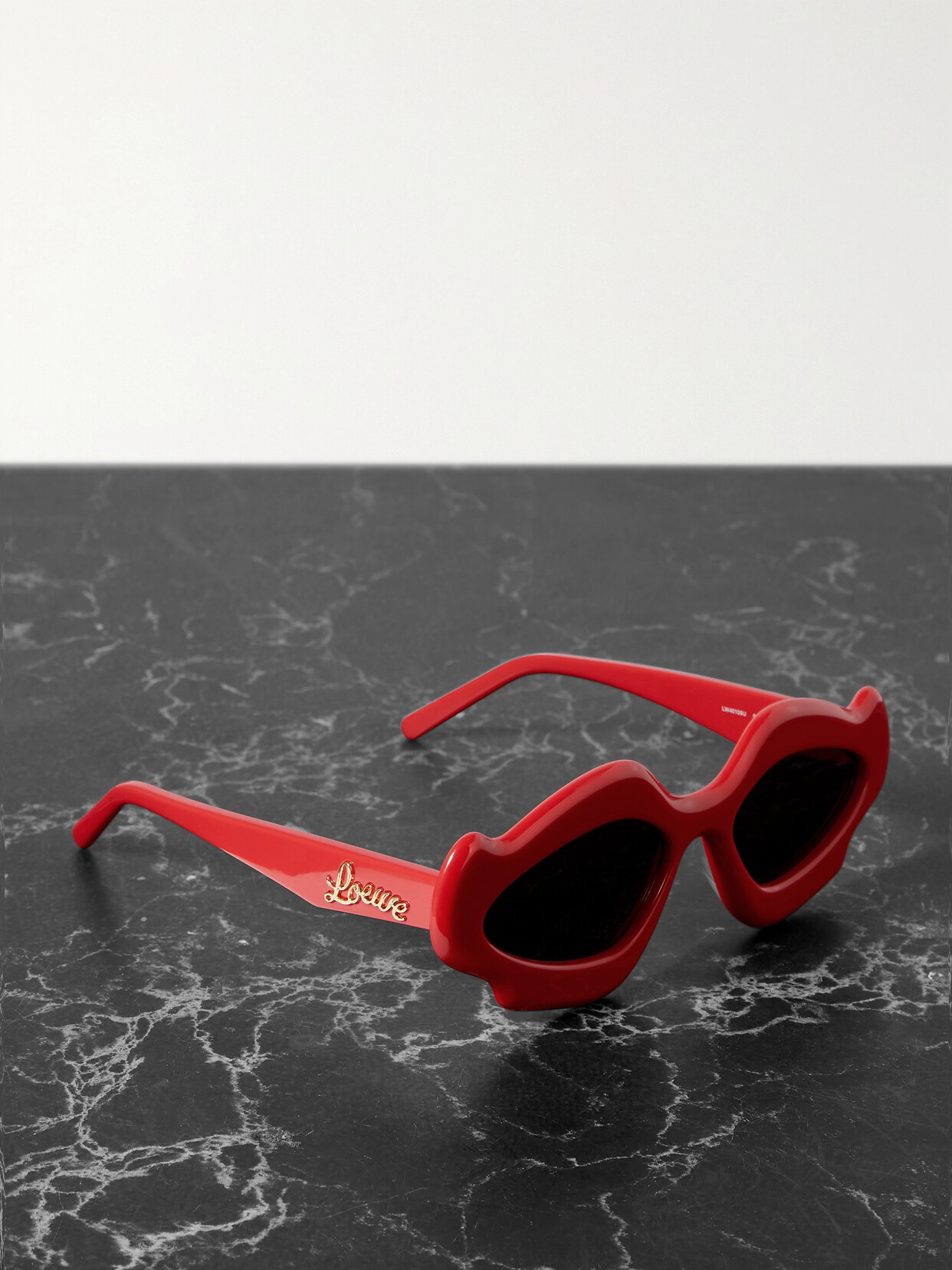 Shop Loewe Oversized Oval-frame Acetate Sunglasses In Red