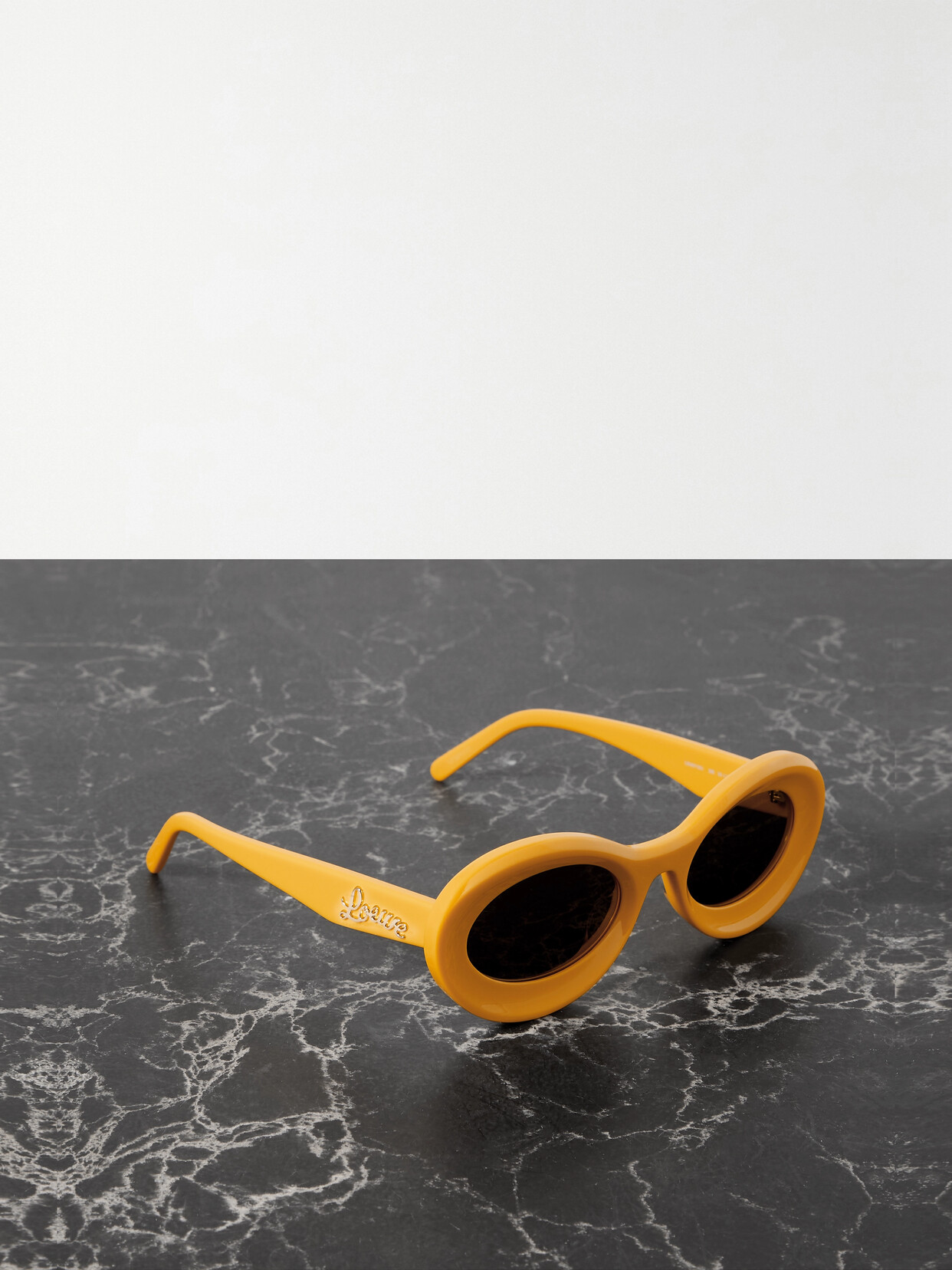 Loewe Loop Oversized Round-frame Acetate Sunglasses In Yellow