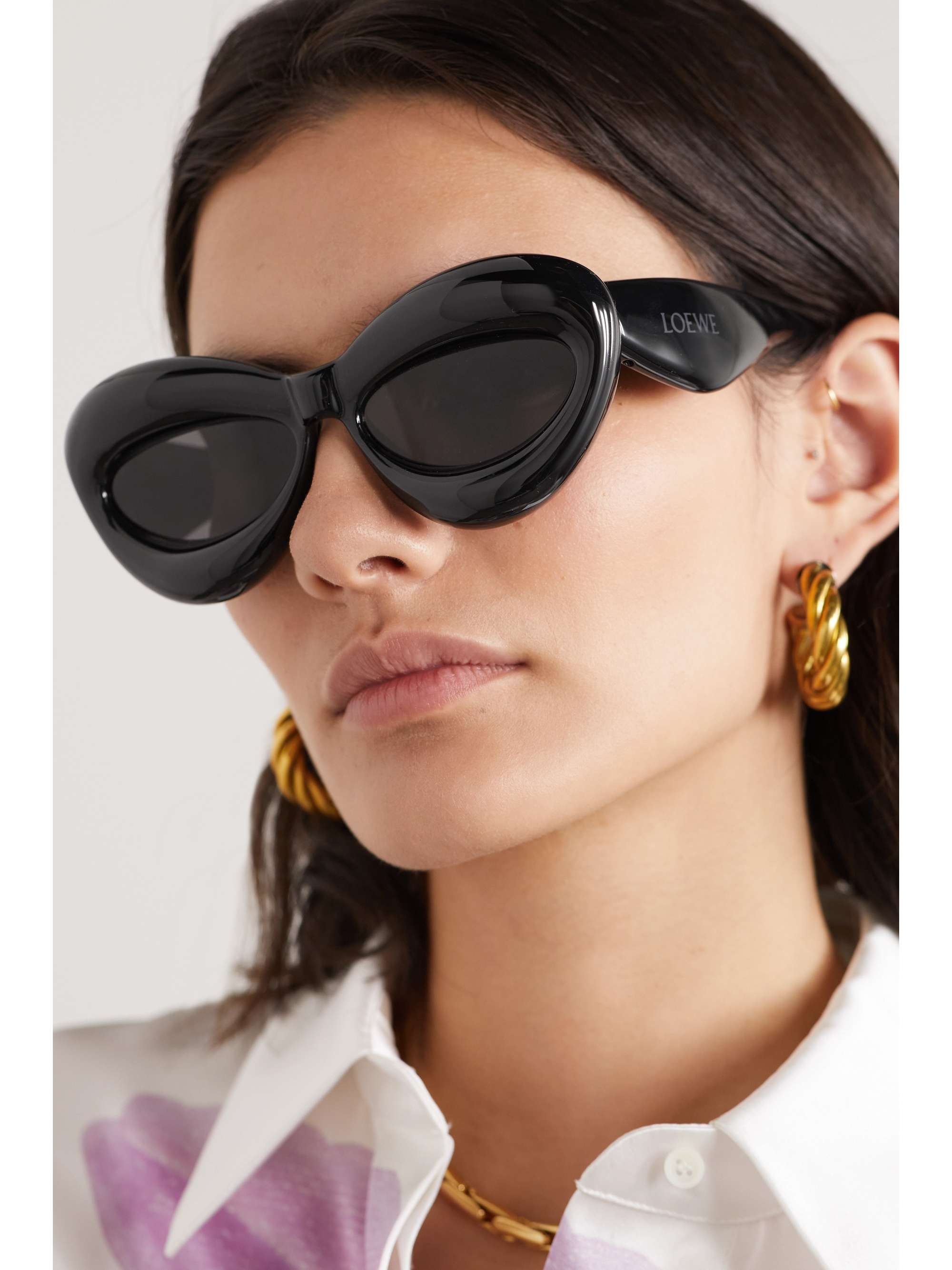 LOEWE EYEWEAR Inflated cateye acetate sunglasses NETAPORTER