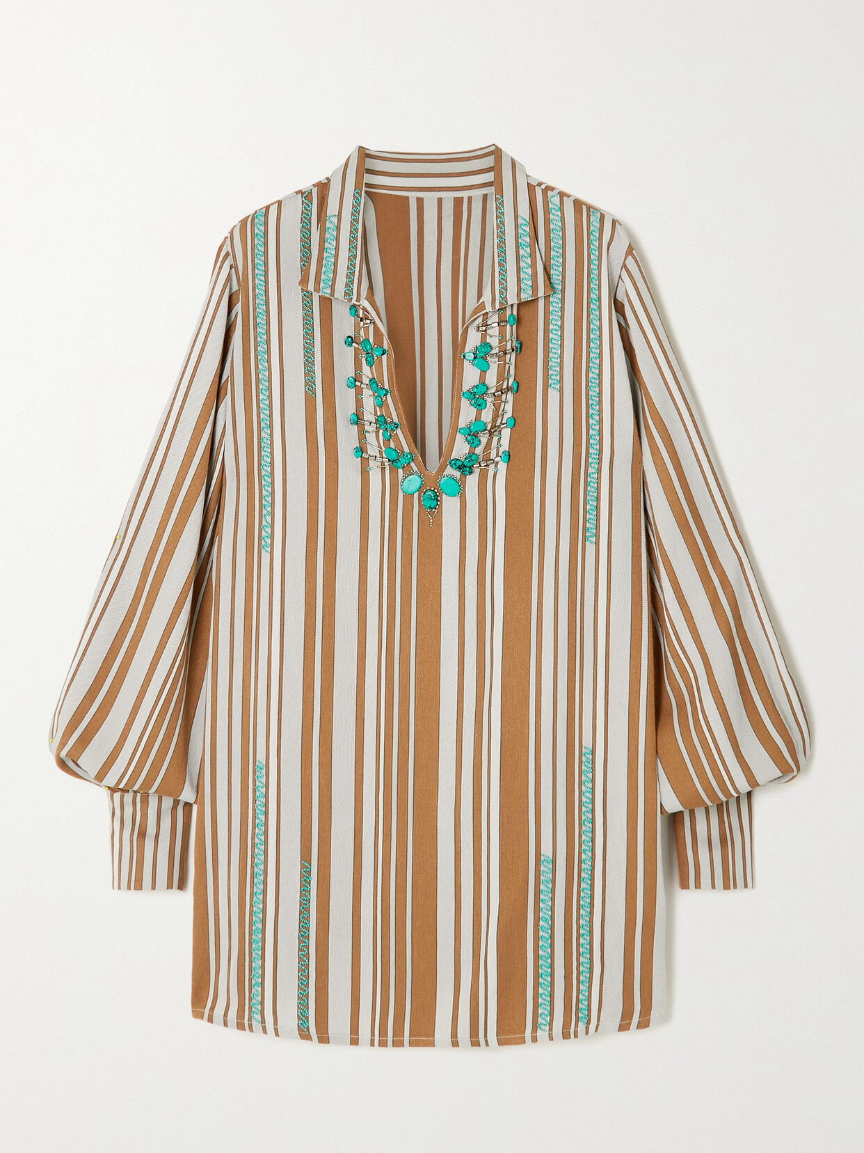 Fortela Brown Golnar Tunic Mini Dress