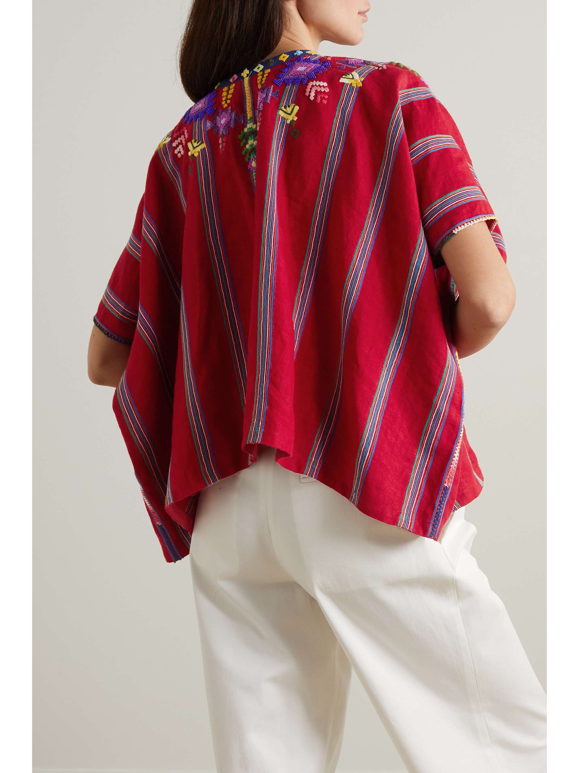 FORTELA Giti embellished embroidered cotton top