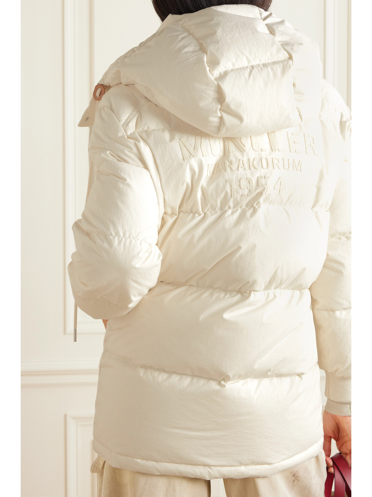 Shop Moncler Karakorum Hooded Quilted Cotton Down Jacket In White