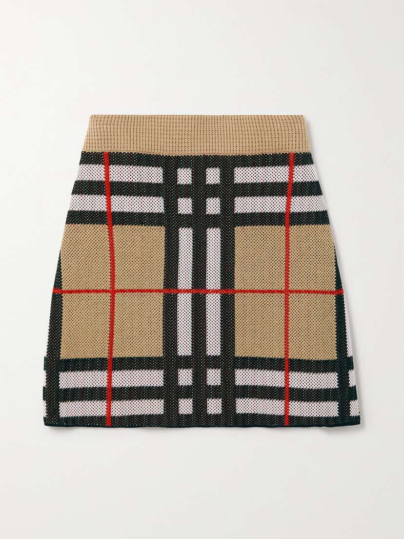Burberry Checked Knitted Mini Skirt -  - x large