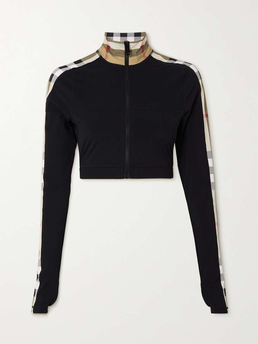 Burberry Cropped Checked Stretch-jersey Jacket - x large