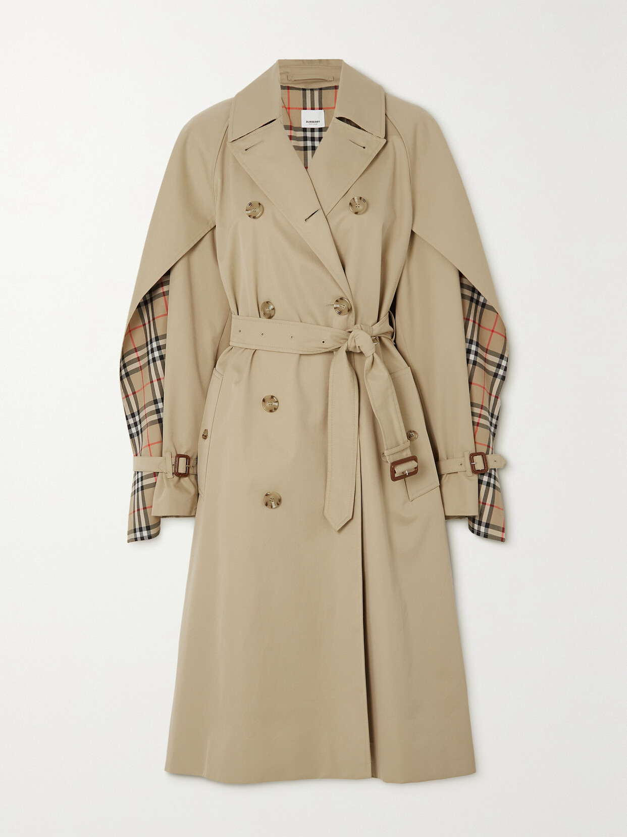 Burberry - Belted Layered Double-breasted Cotton-gabardine Trench Coat - Neutrals