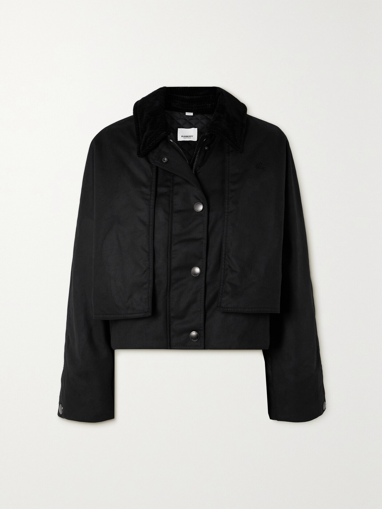 Burberry Double-breasted Cotton-gabardine Jacket In Black