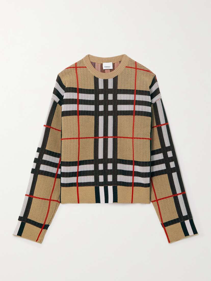 Burberry Checked Knitted Sweater -  - x large
