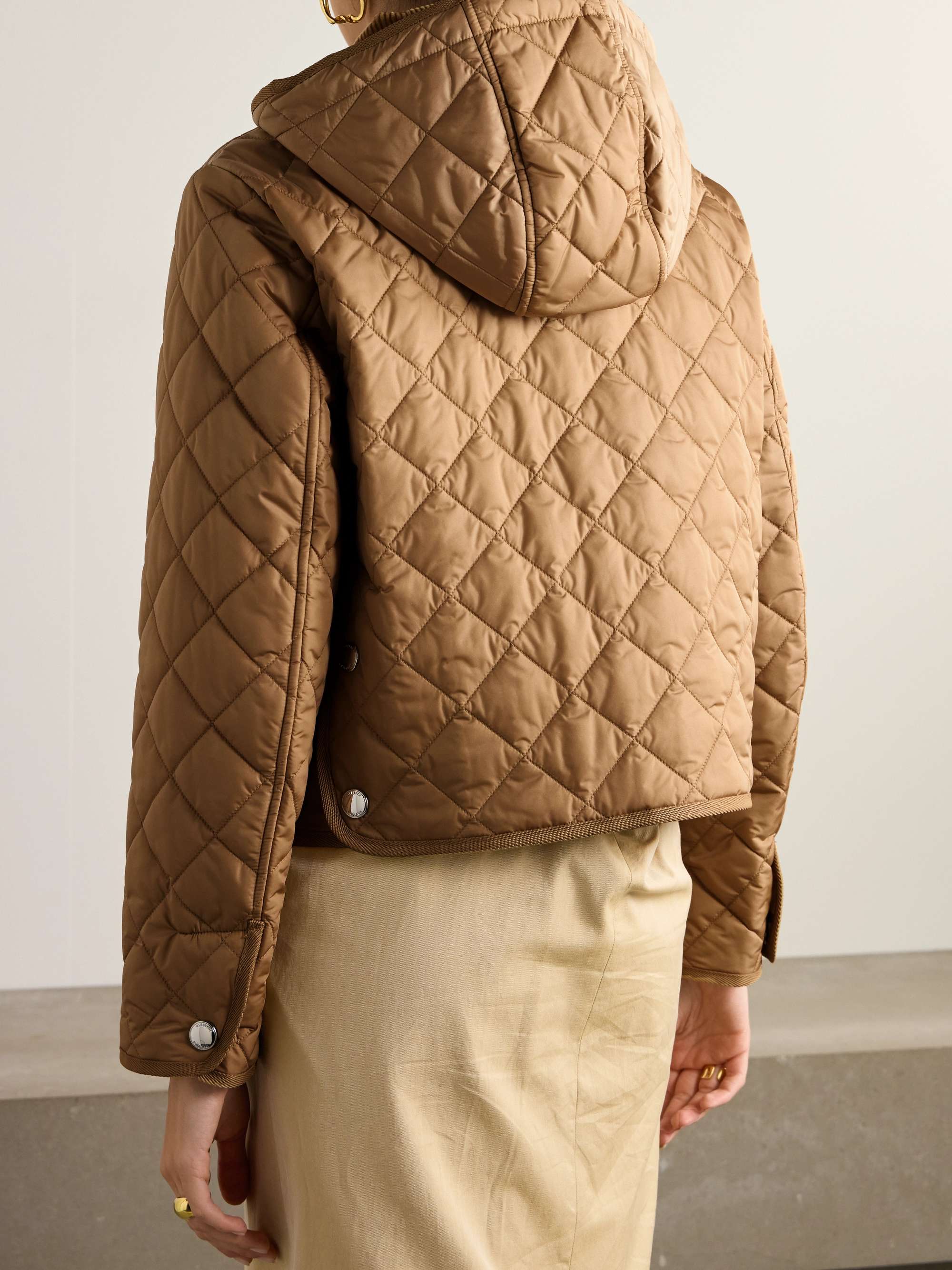 BURBERRY Hooded corduroy-trimmed quilted shell jacket | NET
