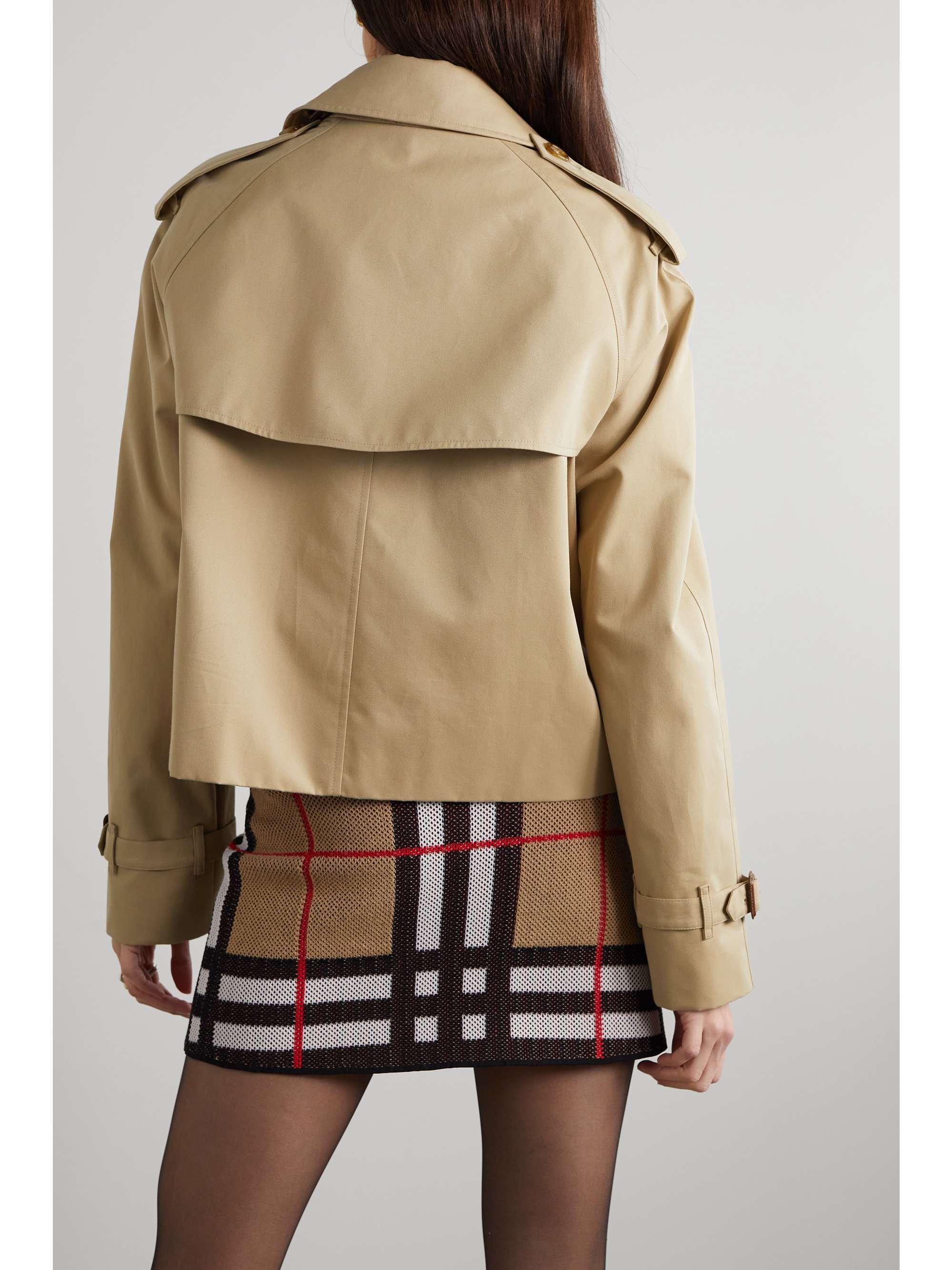 BURBERRY Cropped double-breasted cotton-gabardine jacket