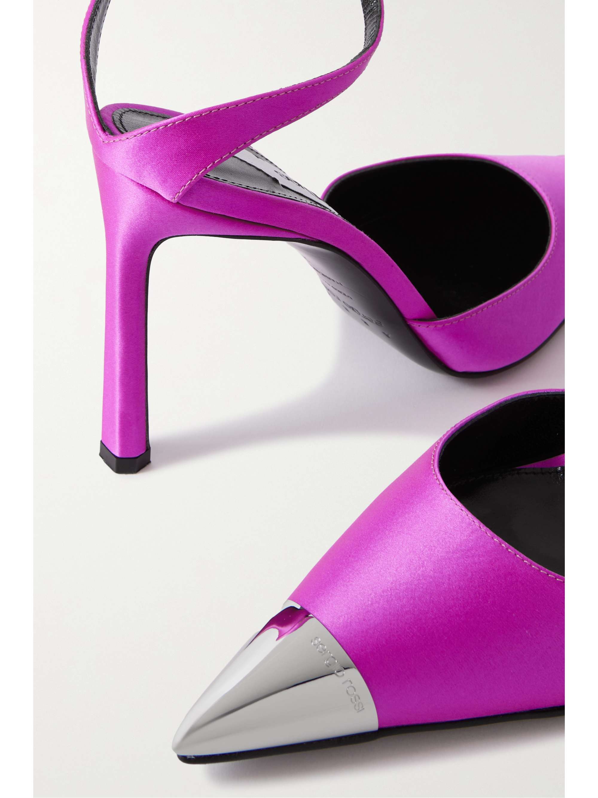 SERGIO ROSSI AREA metal trimmed satin pumps NET A PORTER