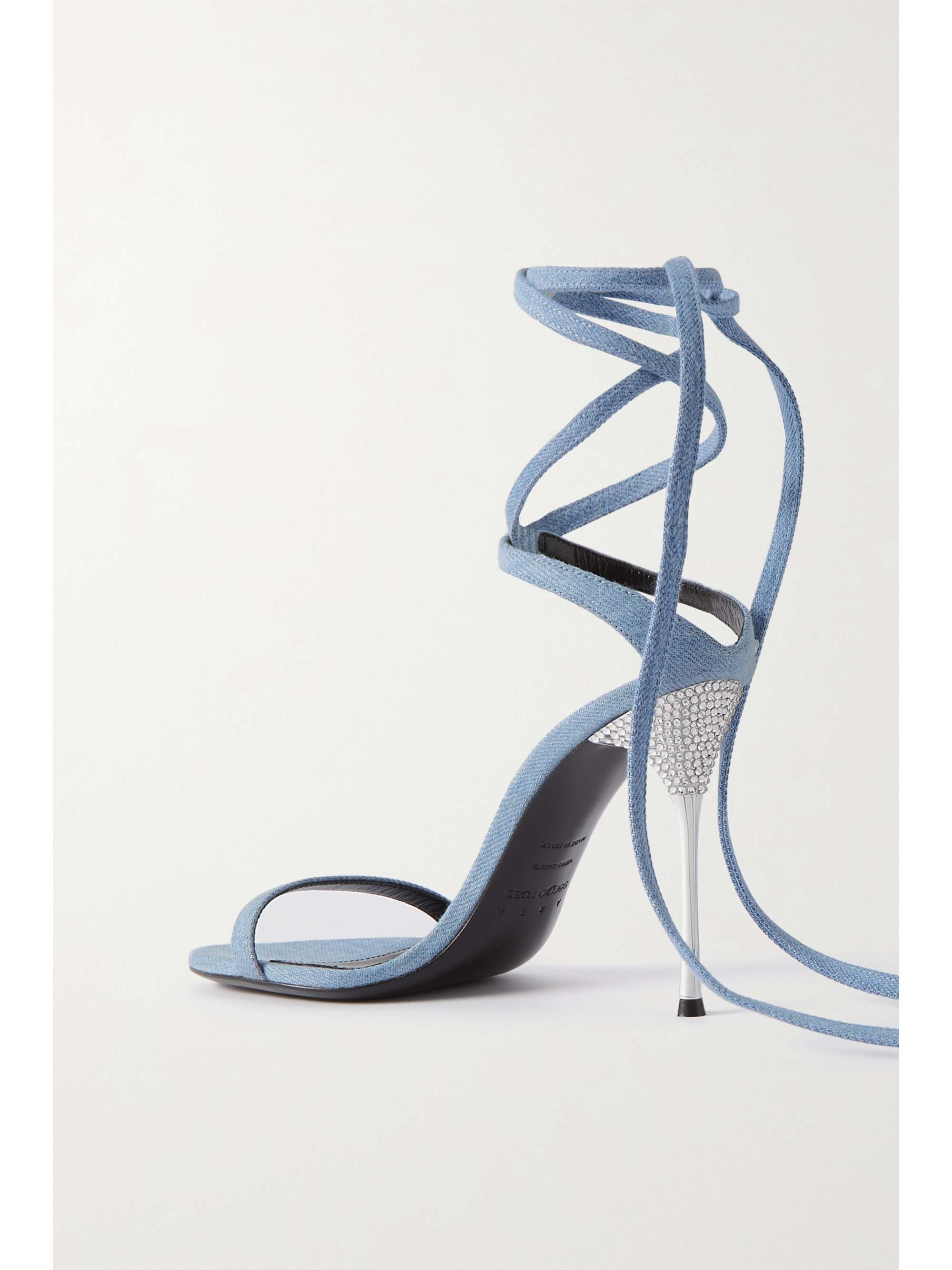 SERGIO ROSSI + AREA Shibari denim sandals